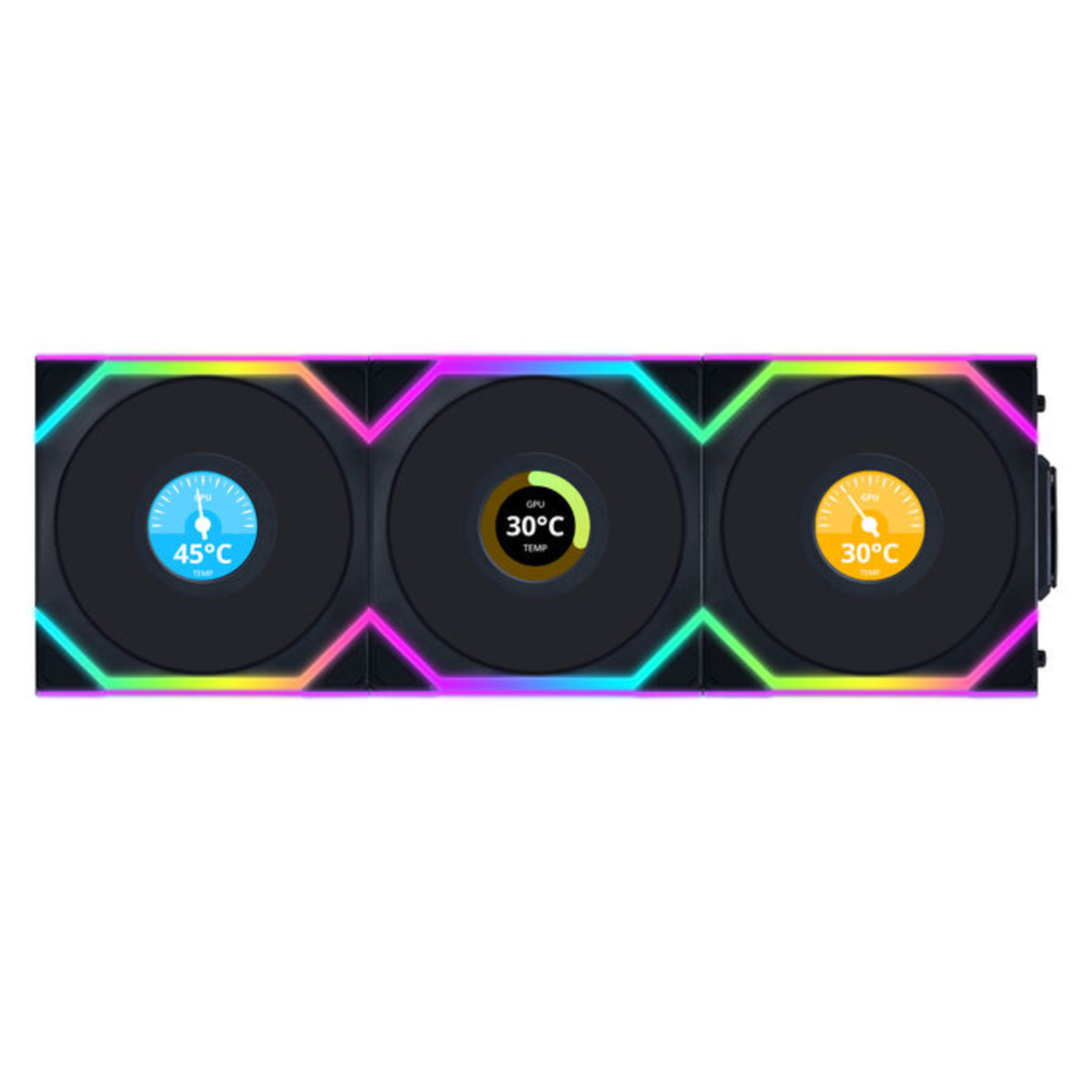 Lian Li UNI FAN SL Wireless LCD 120 ARGB Reverse Blade 3-pack Housing Fan
