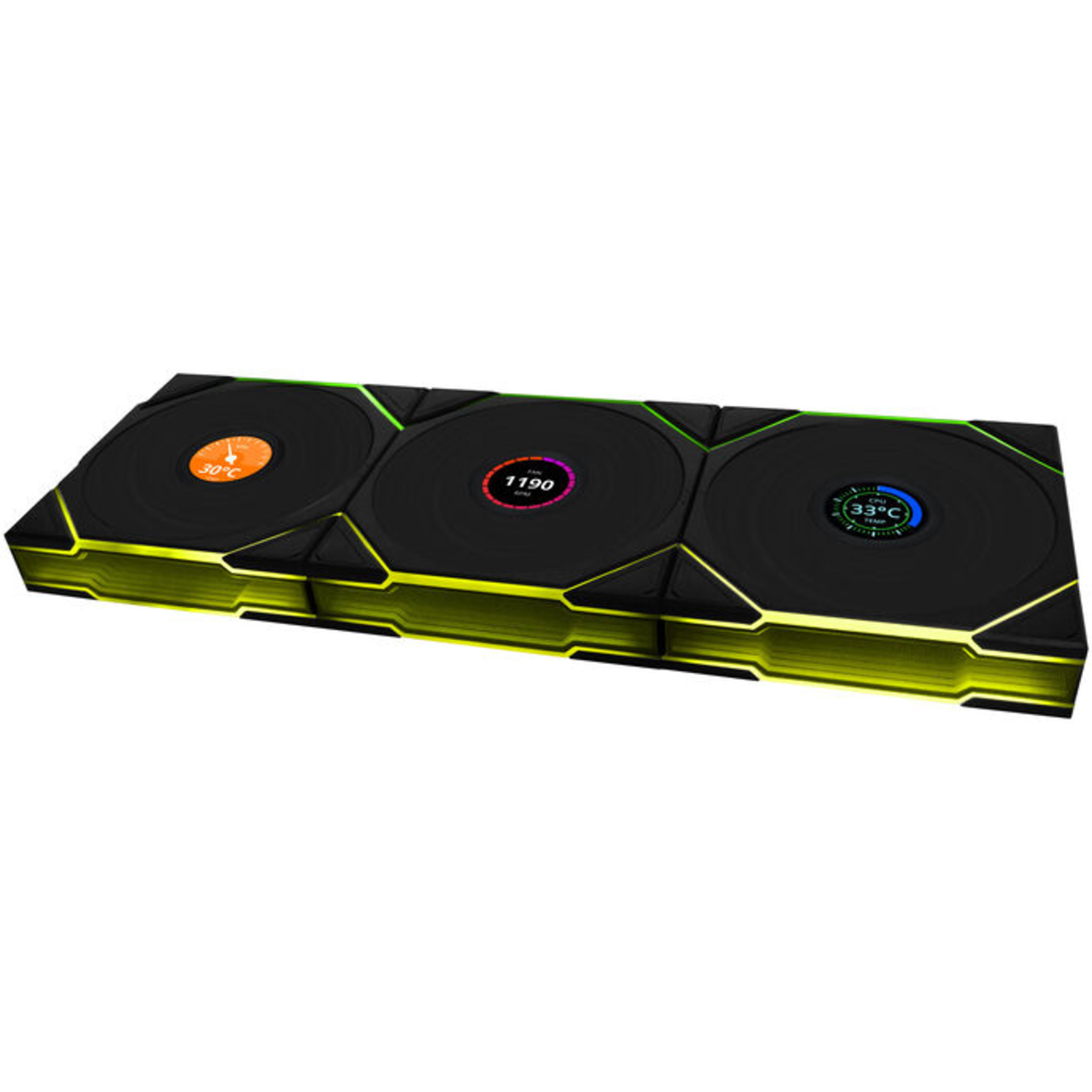 Lian Li Set of 3 Uni Fan TL Wireless LCD RGB Case Fans 12cm (Black)