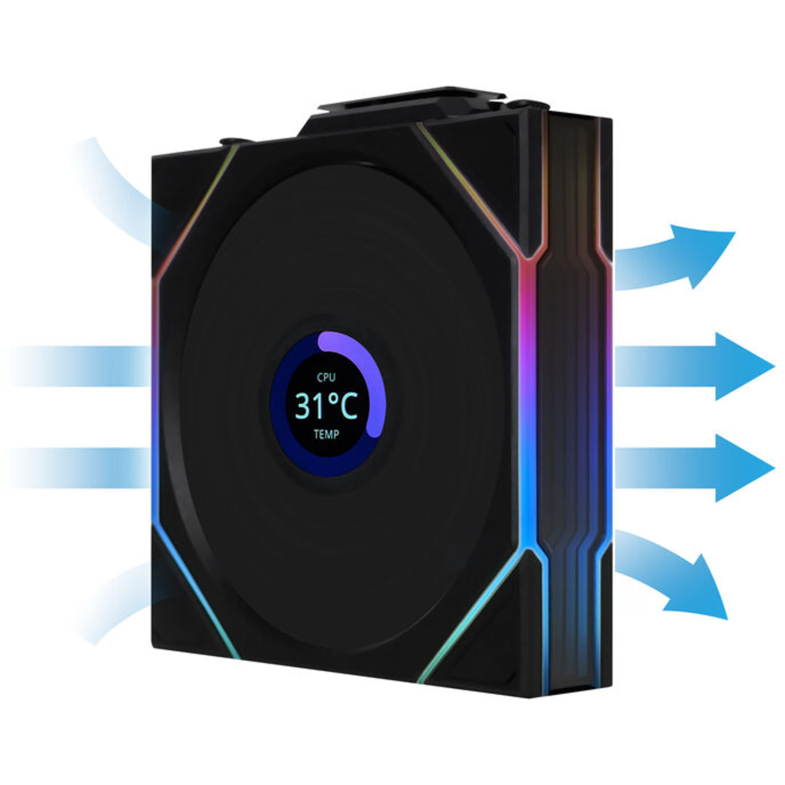 Lian Li Set of 3 Uni Fan TL Wireless LCD RGB Case Fans 12cm (Black)