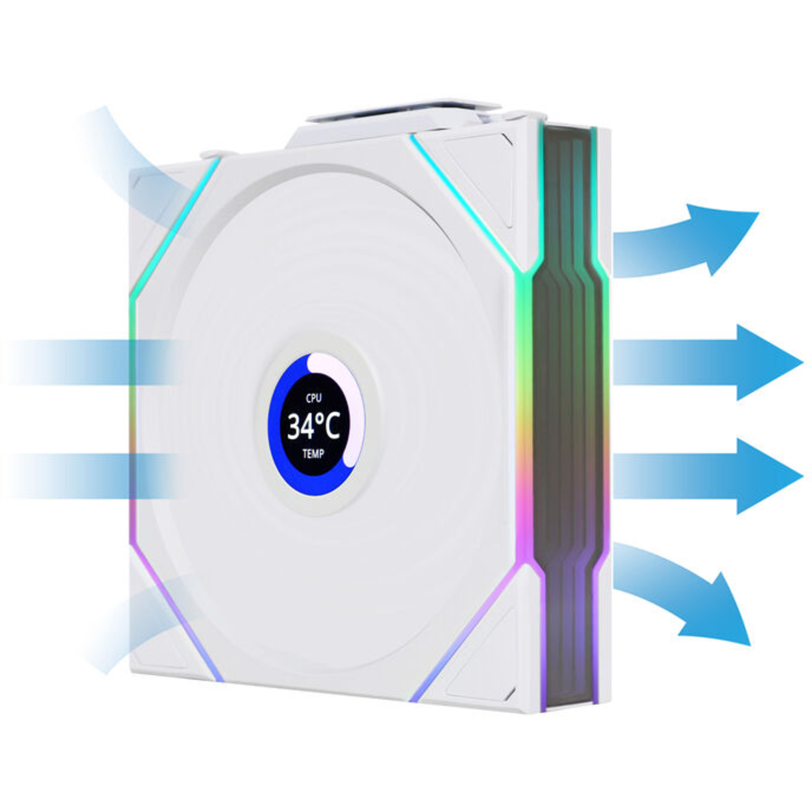 Lian Li Set of 3 Uni Fan TL Wireless LCD RGB Case Fans 12cm (White)