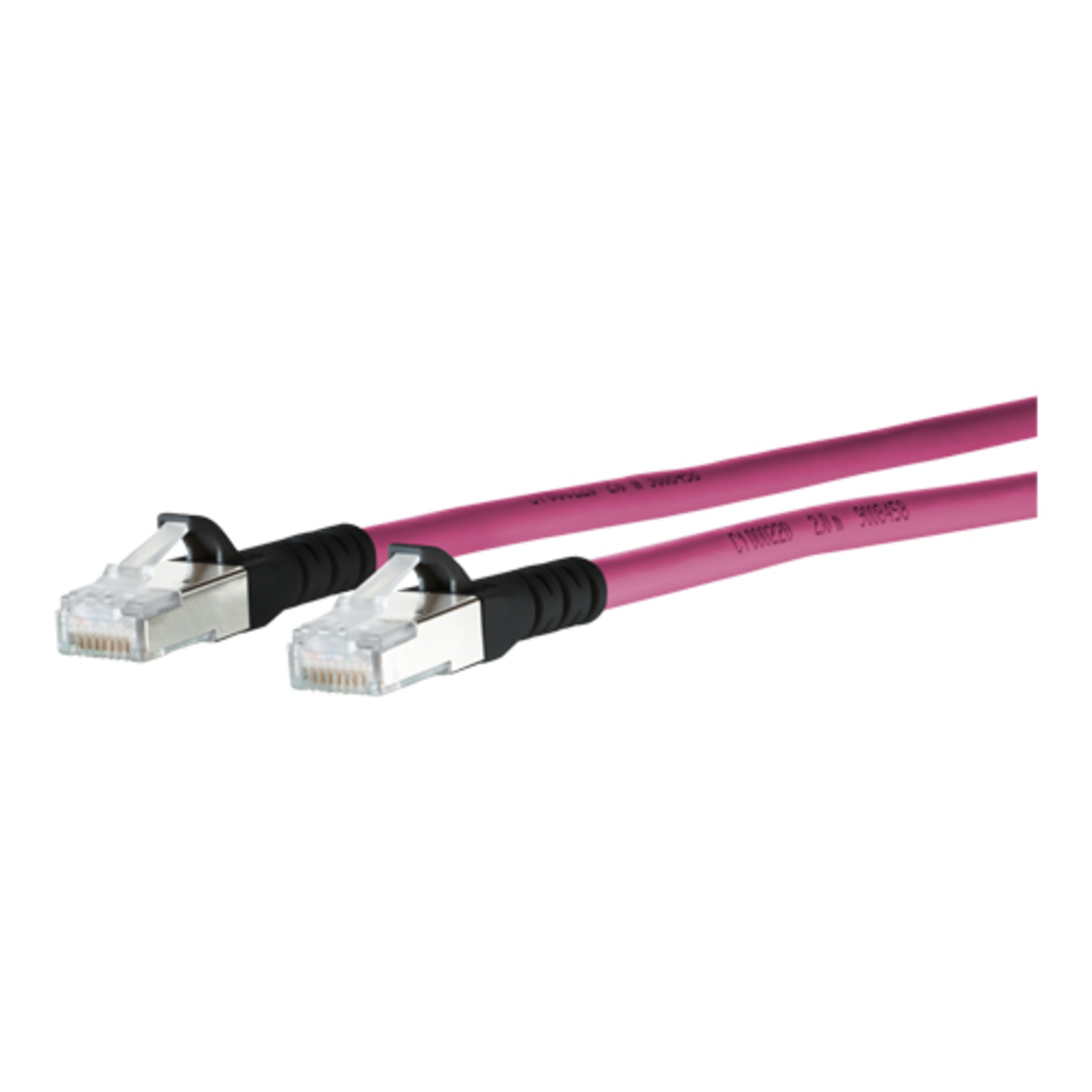 METZ CONNECT Patch Cable Cat.6A 2x RJ45 Plug AWG 267 LSHF Length 7.50m in Purple Black