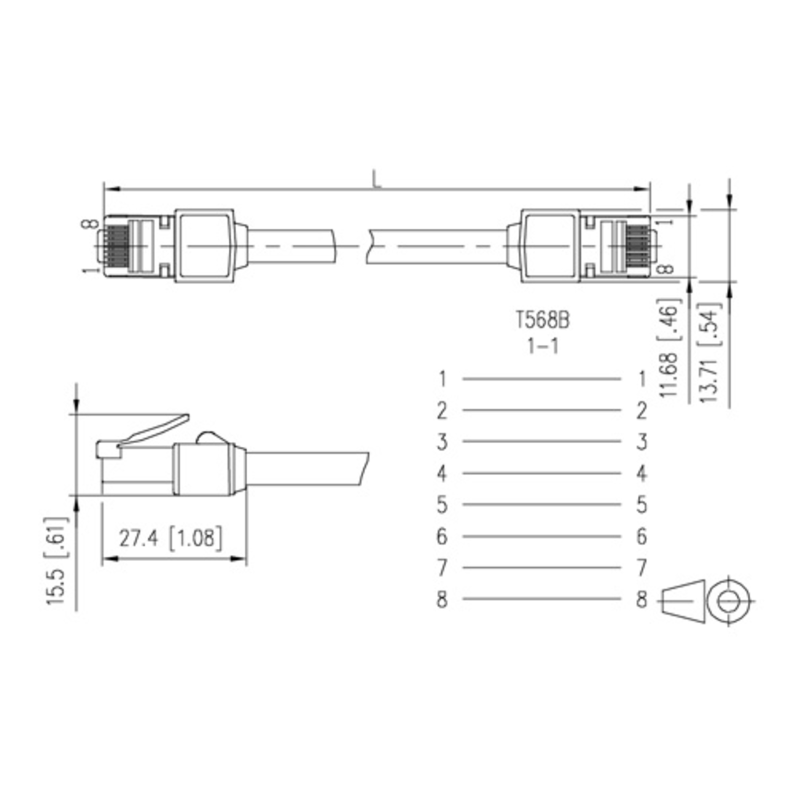 METZ CONNECT Patch Cable Cat.6 Ultraflex500 VoIP AWG 26 Black 1.0m Cable Network