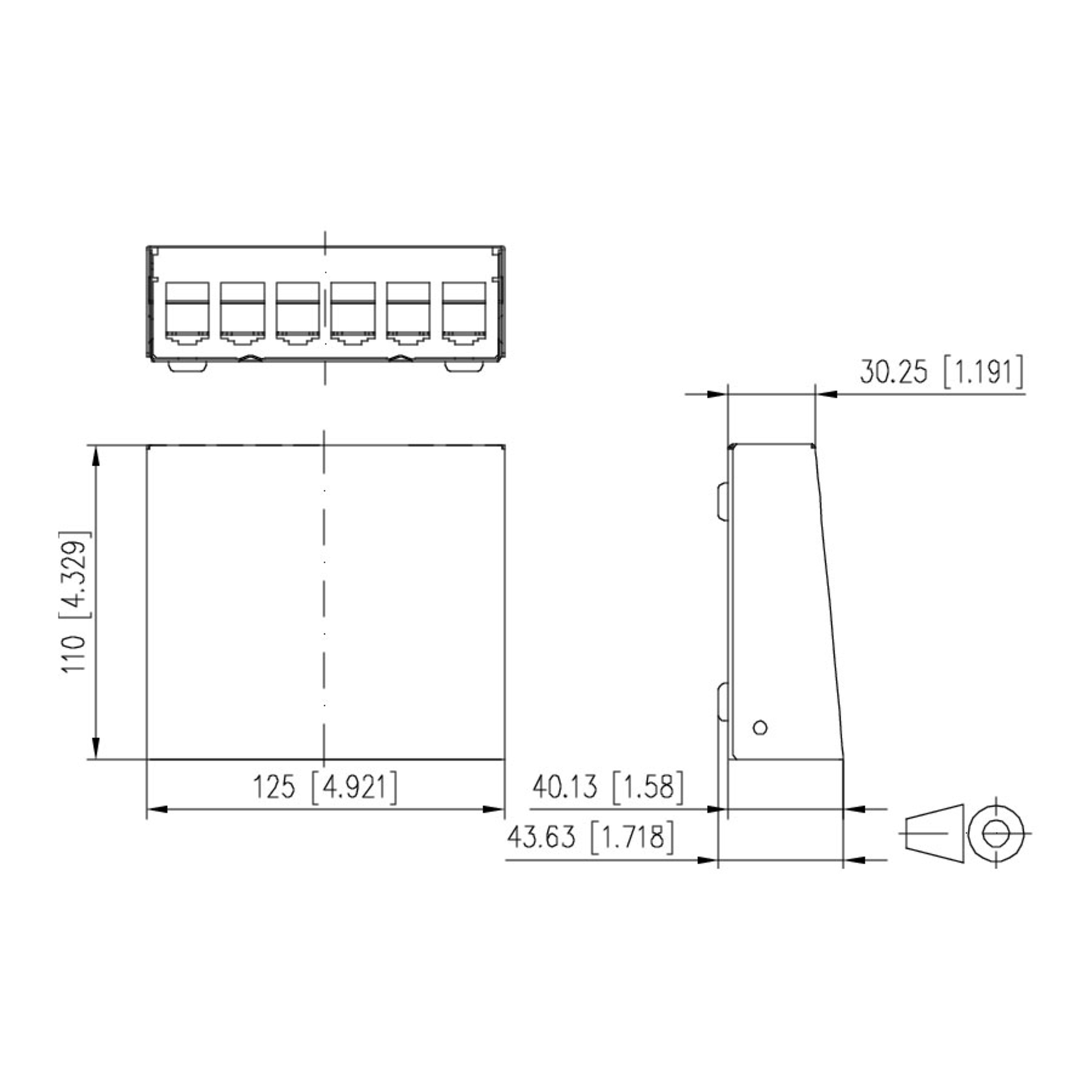 METZ CONNECT Module AP Housing 6 Port Pure White Uncovered
