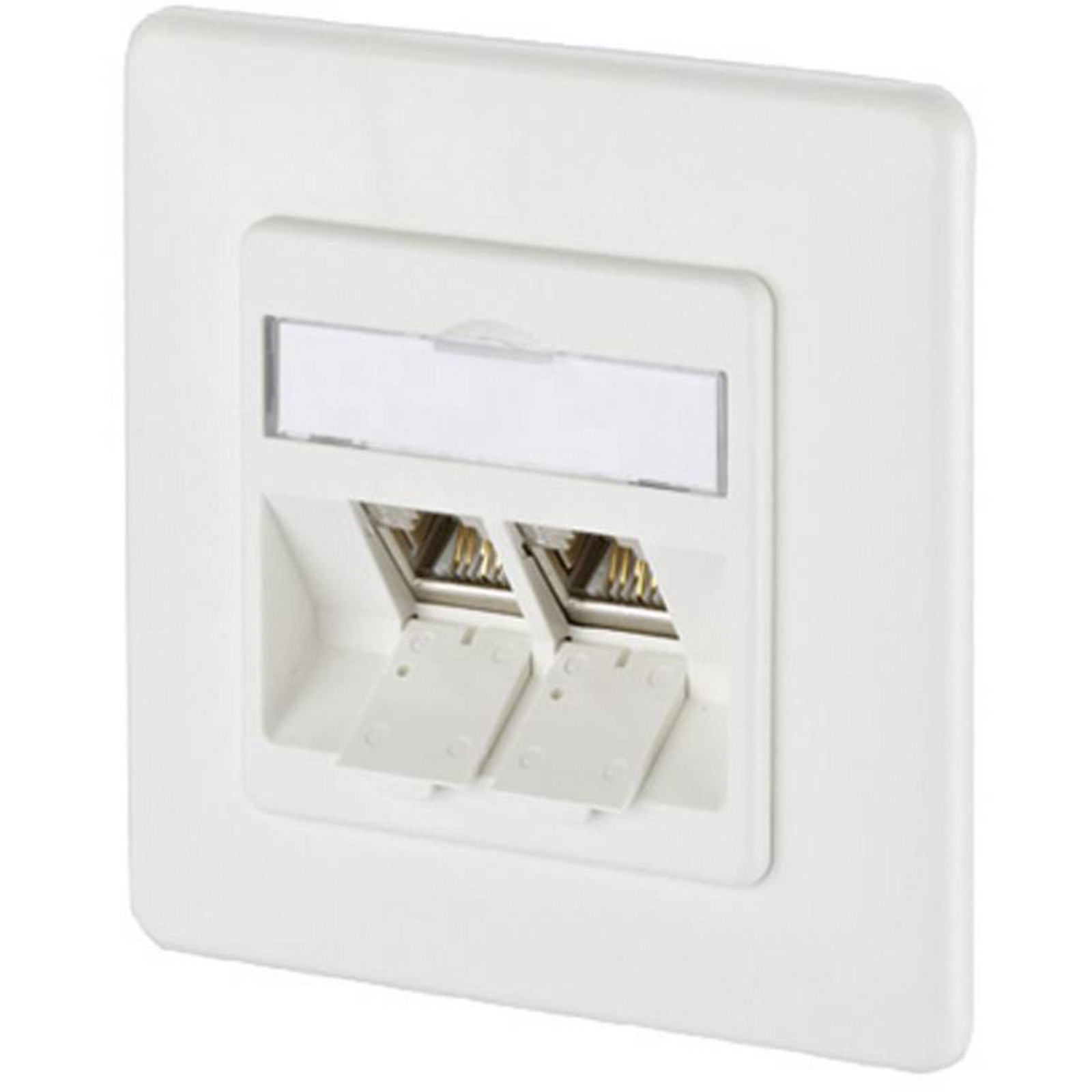 Metz Connect Data Socket E-DAT Module Cat.6A 2-way Flush-mounted Pure White RAL 9010