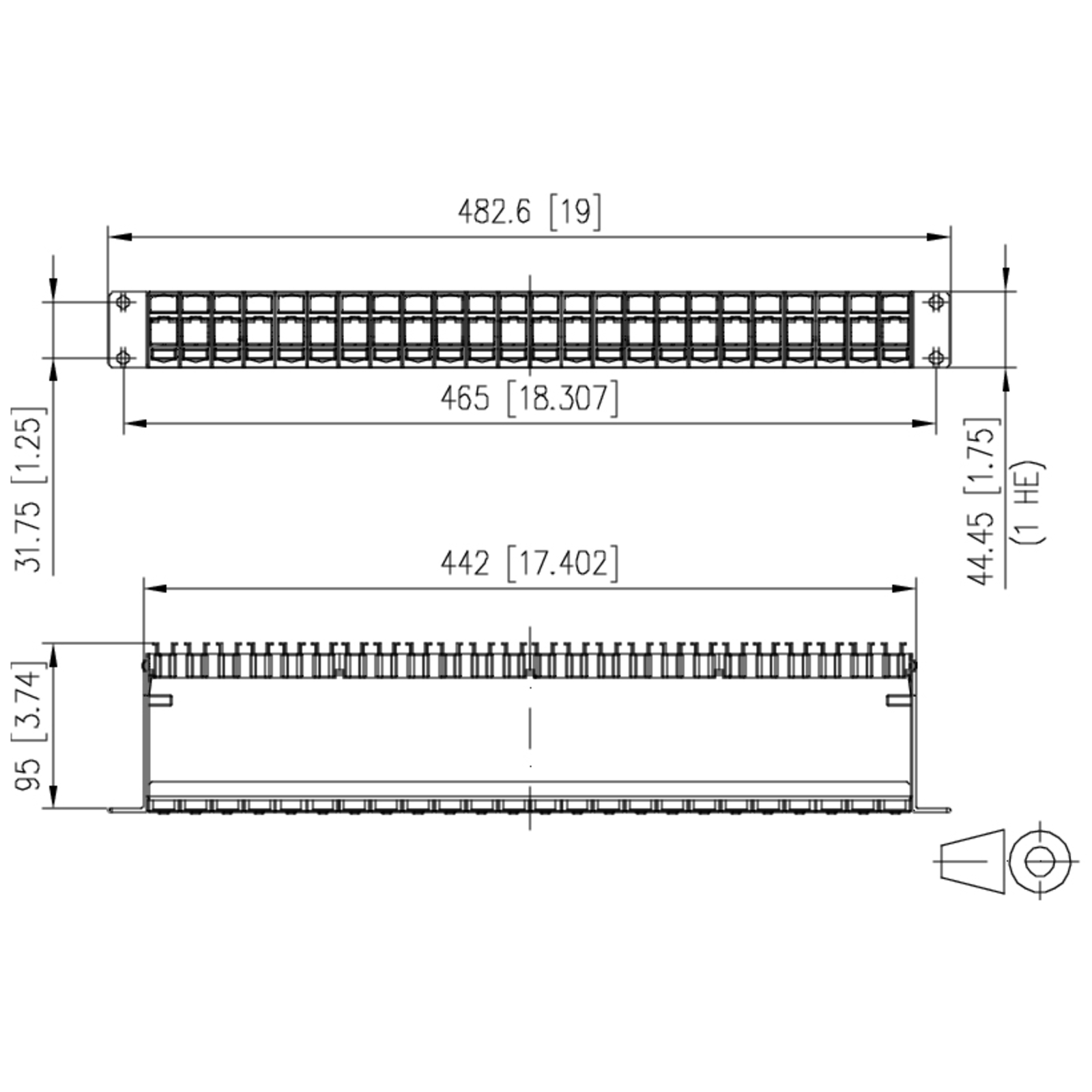 METZ CONNECT 19 Inch Module Rack 24 Port 1U Unequipped