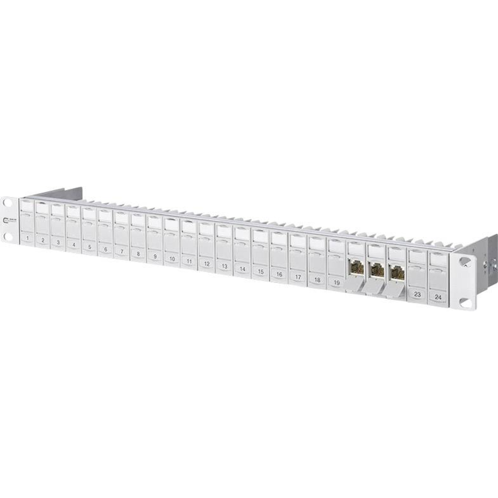 METZ CONNECT E-DAT Modul 24x8(8) 1U Patch Panel Cat.6A Light Grey