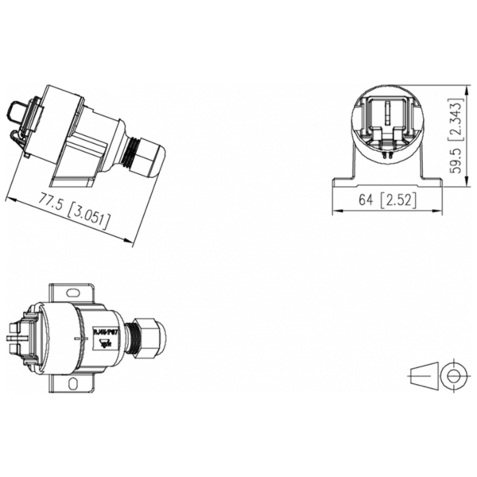 METZ CONNECT E-DAT Industry IP67 V6 AP Socket Outlet