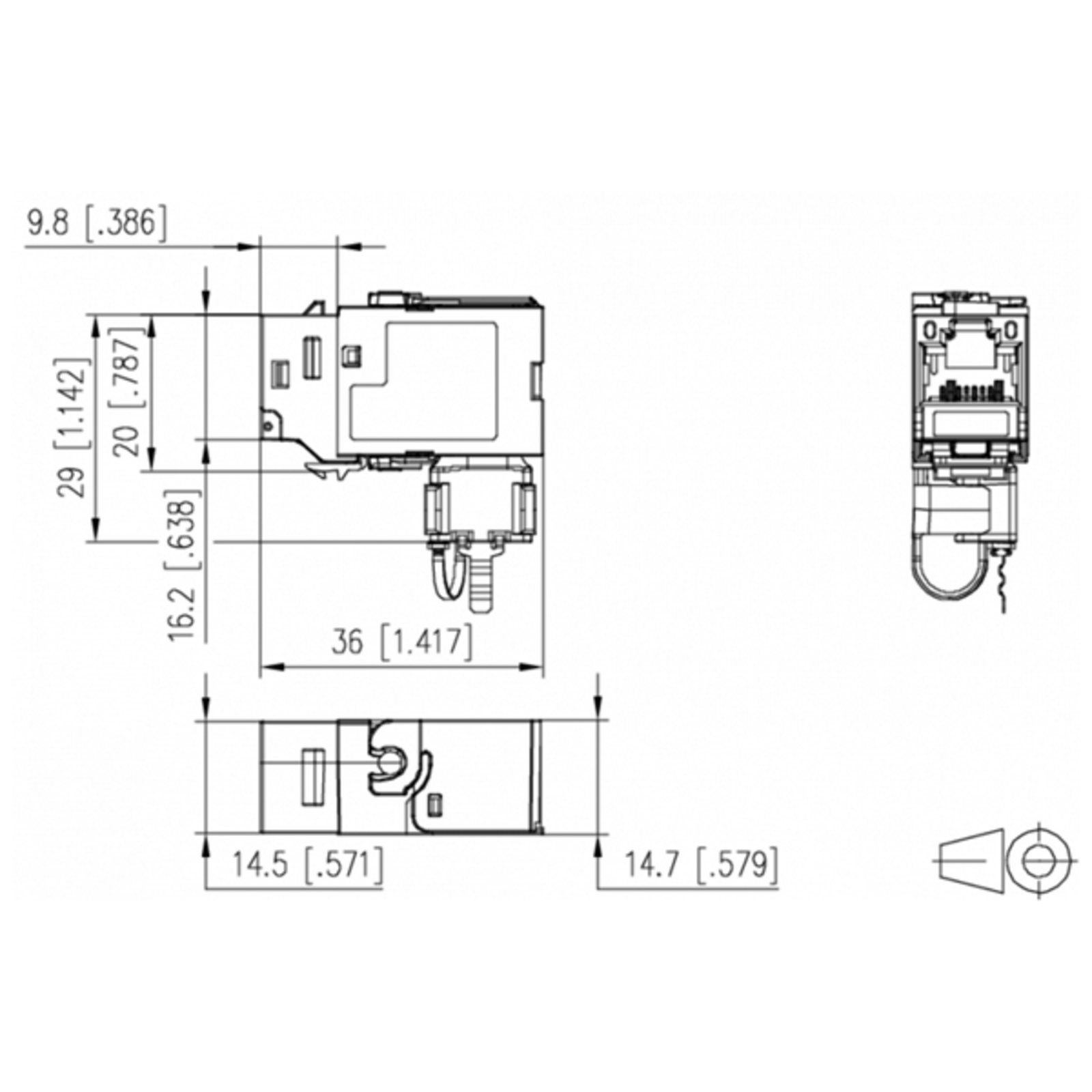 METZ CONNECT Modular Input RJ-45 Metallic