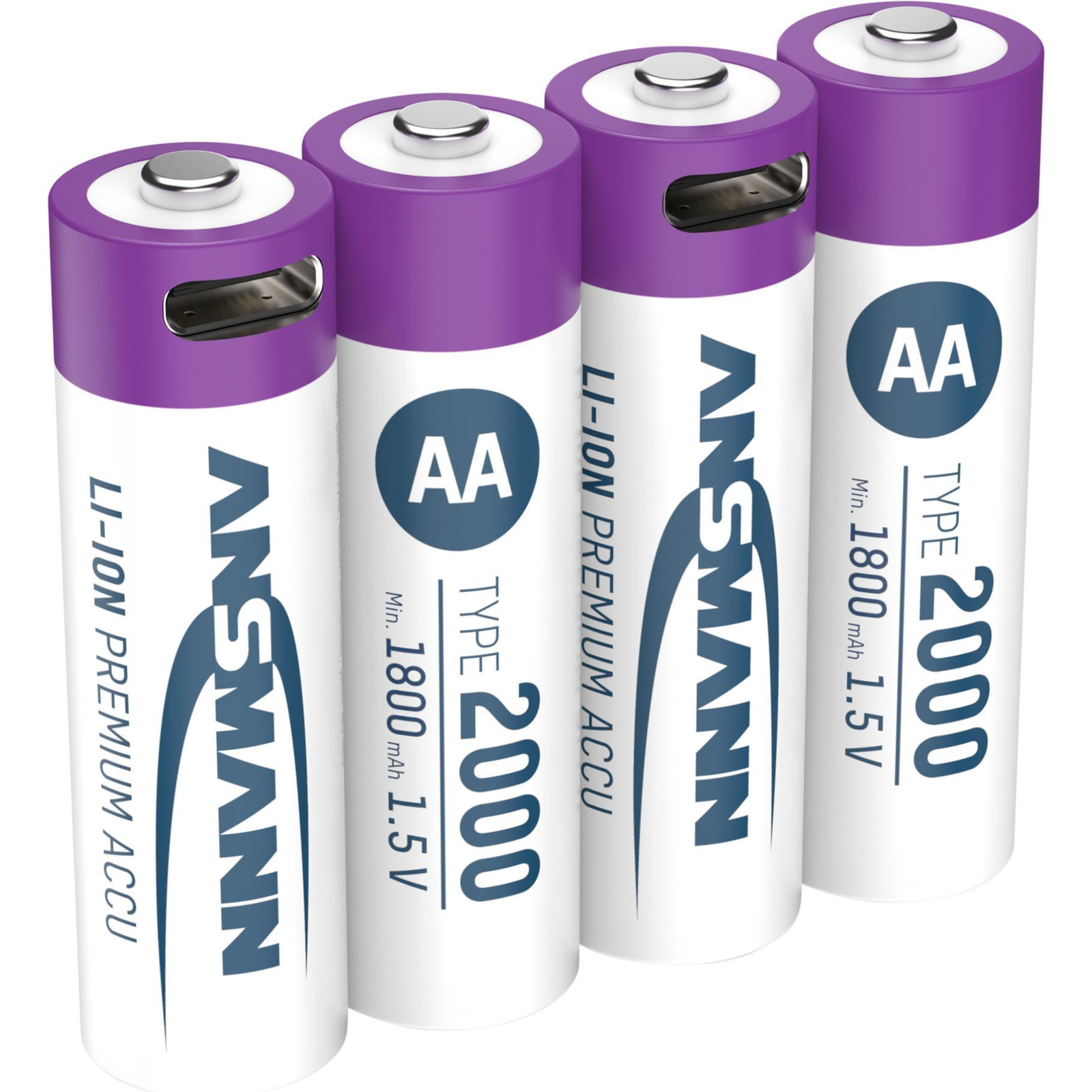Ansmann Li-ion Rechargeable Battery AA 1.5 V 2000 MAh (3500 MWh) USB-C (pack of 4)