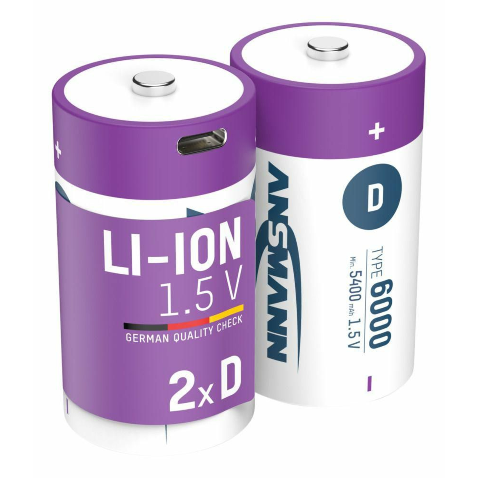 Ansmann Li-Ion Rechargeable Batteries Mono D Type 6000 Min. 5400 MAh Box of 2 Battery Mono