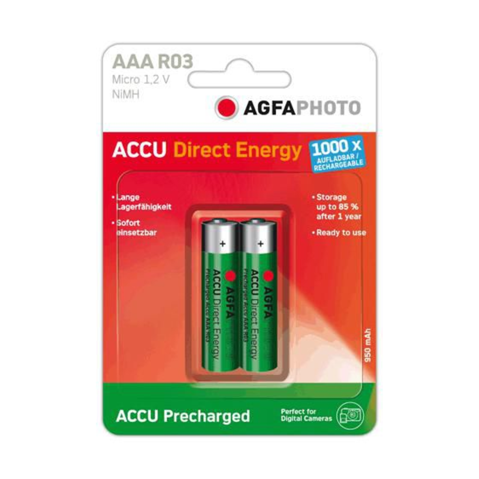 AgfaPhoto Direct Energy Battery 2 X AAA NiMH (rechargeable)