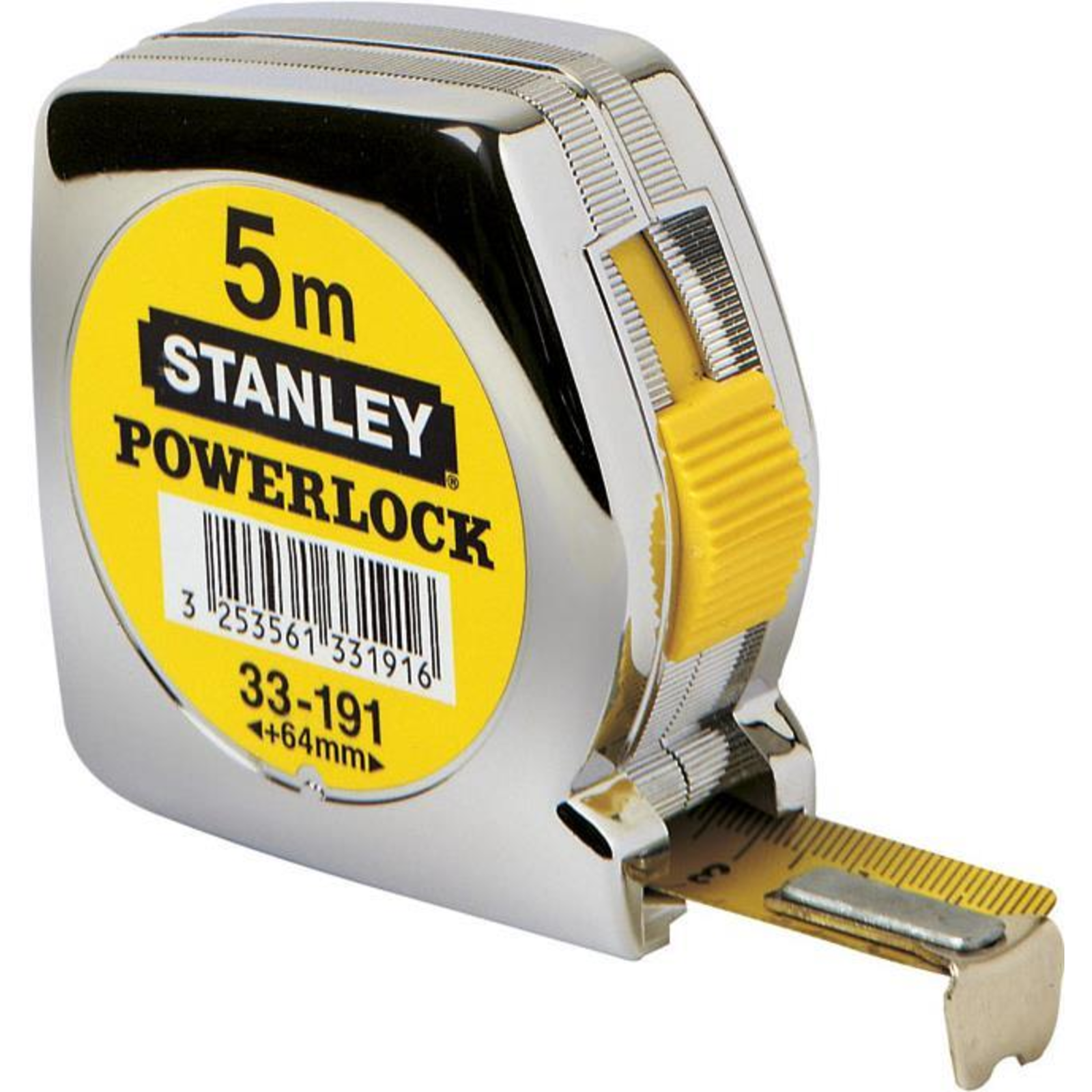 BLACK+DECKER Stanley Pocket Roll Tape Measure PowerLock L.5m W.19mmmm/cm EG II Ku.Clip Loose