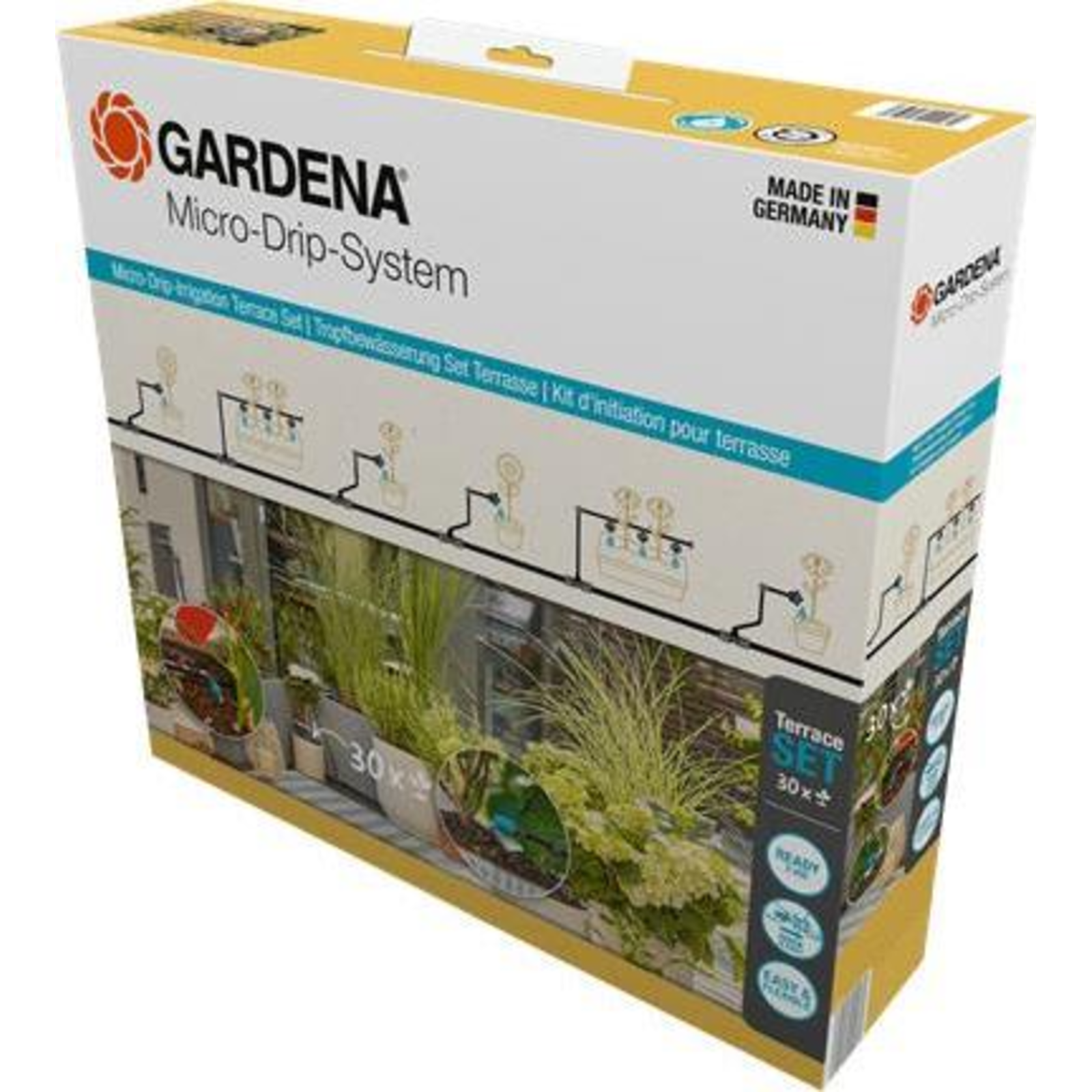 Gardena Micro-Drip-System Drip Irrigation Set Patio 30 Plants Black Grey Model 2023