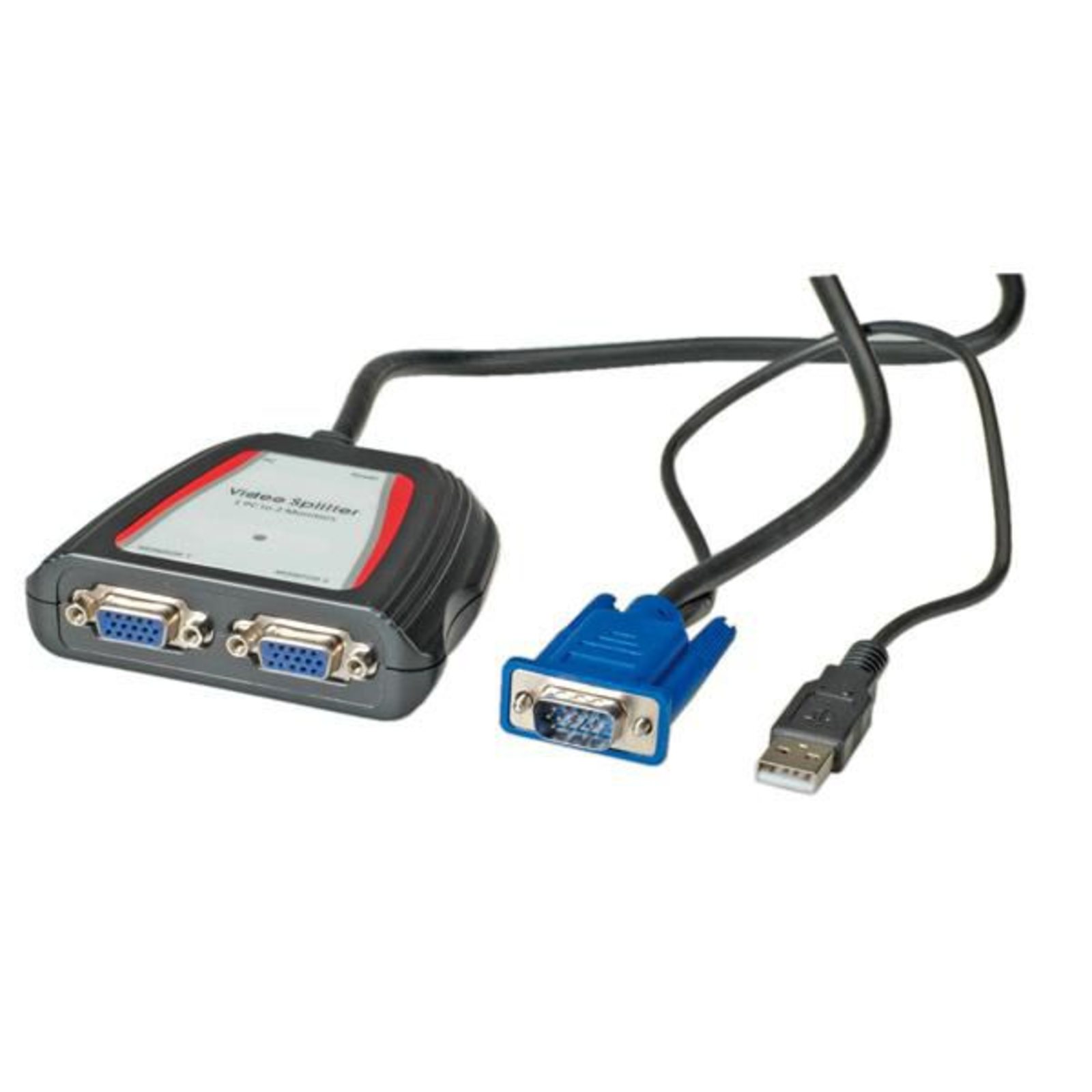 VALUE Portable VGA Video Splitter 2x 250MHz VGA 2x VGA Grey 250 MHz 0.65 M 1920 X 1440