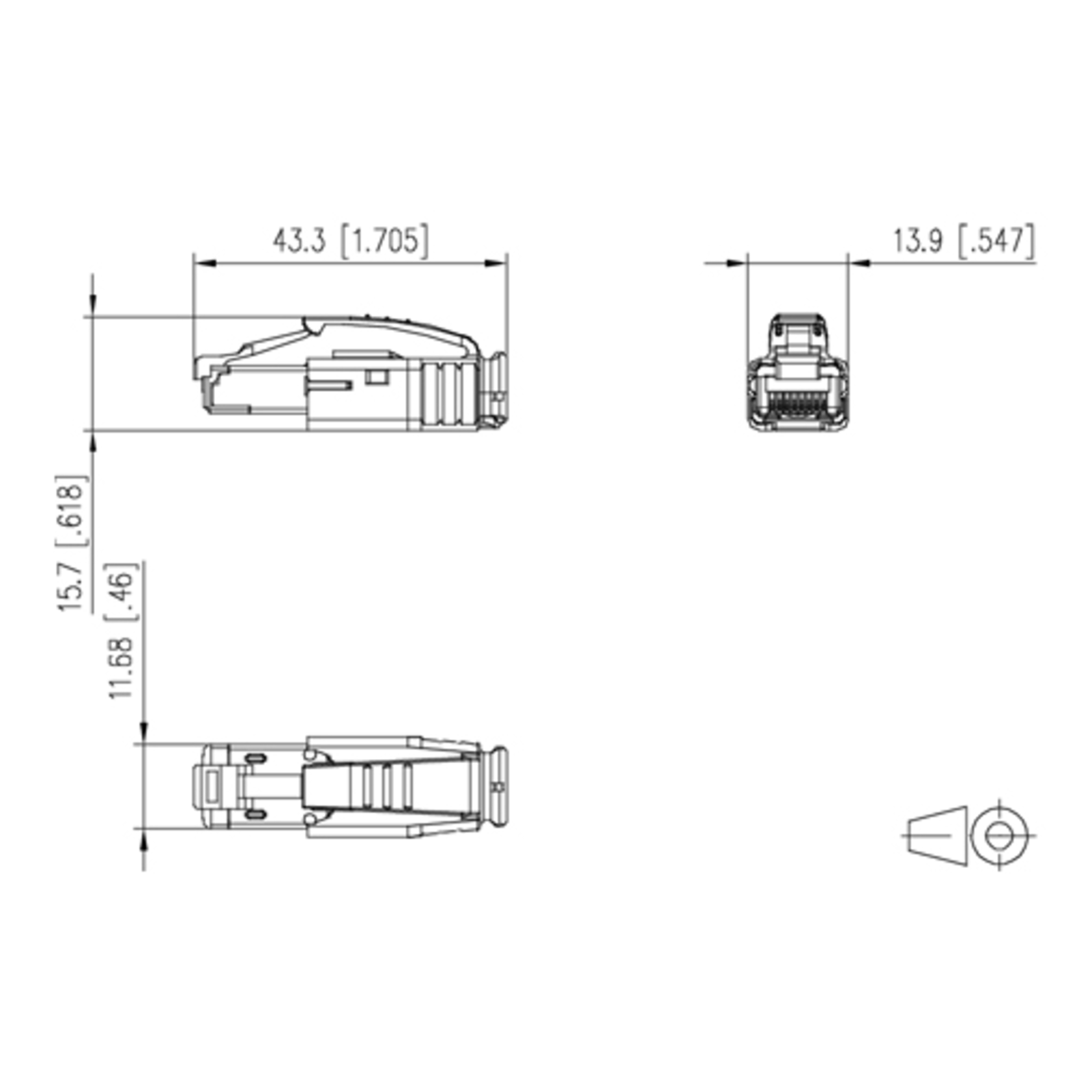 METZ CONNECT 1401505012-E Rj-45 Black Wire Connector (1401505012-E)