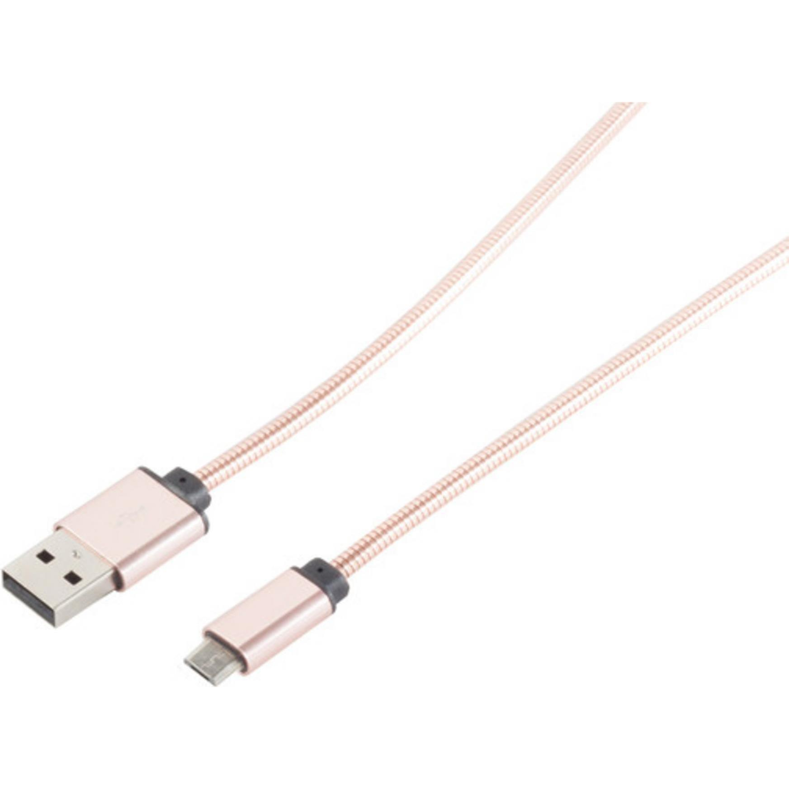 ShiverPeaks USB Charging/sync Cable A-ST to Micro-ST Rose 1.0m Metal Sheathing Cable Digital/data