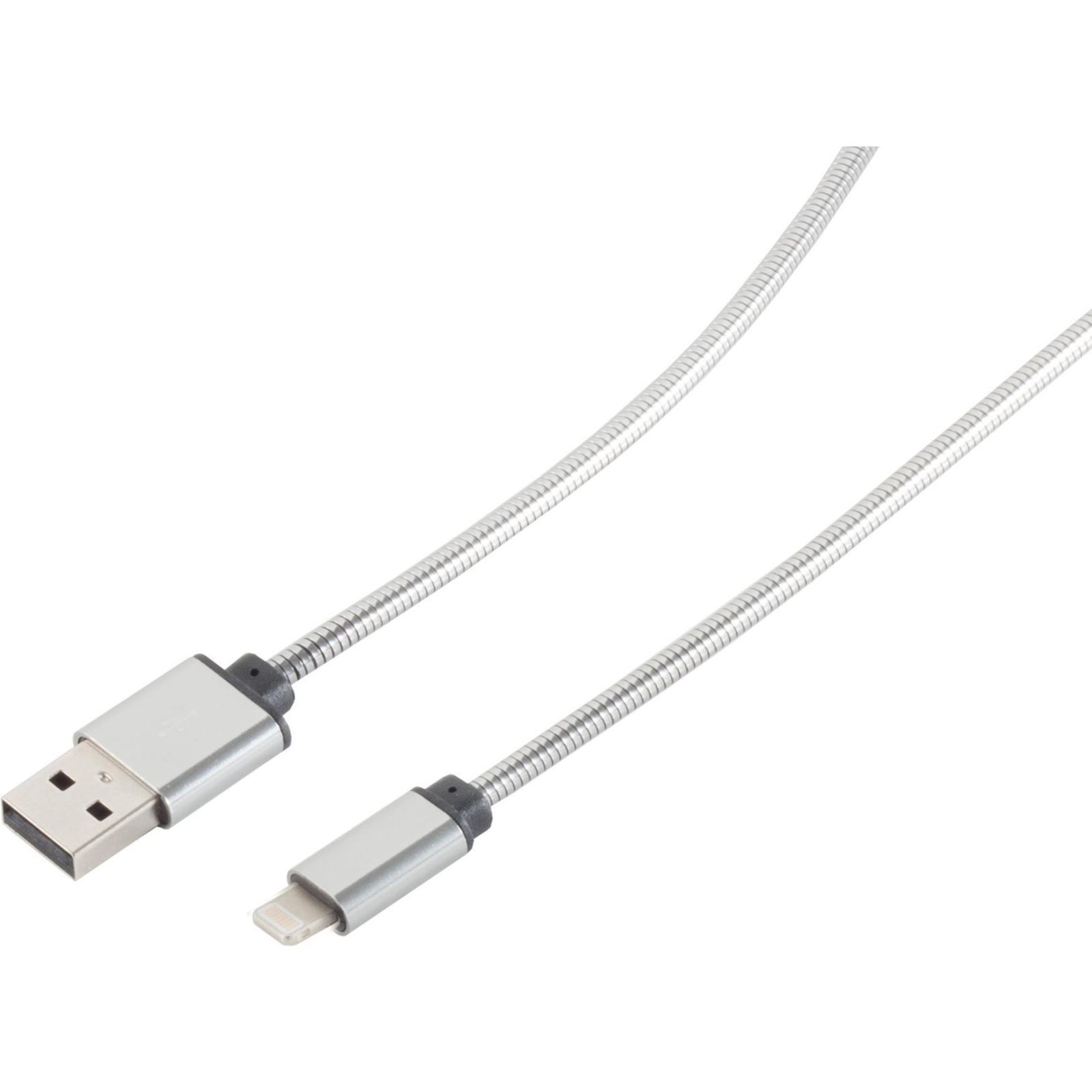 ShiverPeaks 14-13001 1 M Lightning USB A Silver Straight Straight