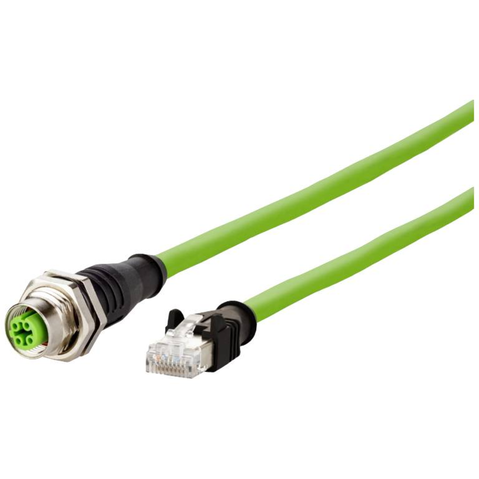METZ CONNECT 142M4D25050 M12 Network Cable Patch Cable CAT 5e S/UTP 5 M Green Network CAT