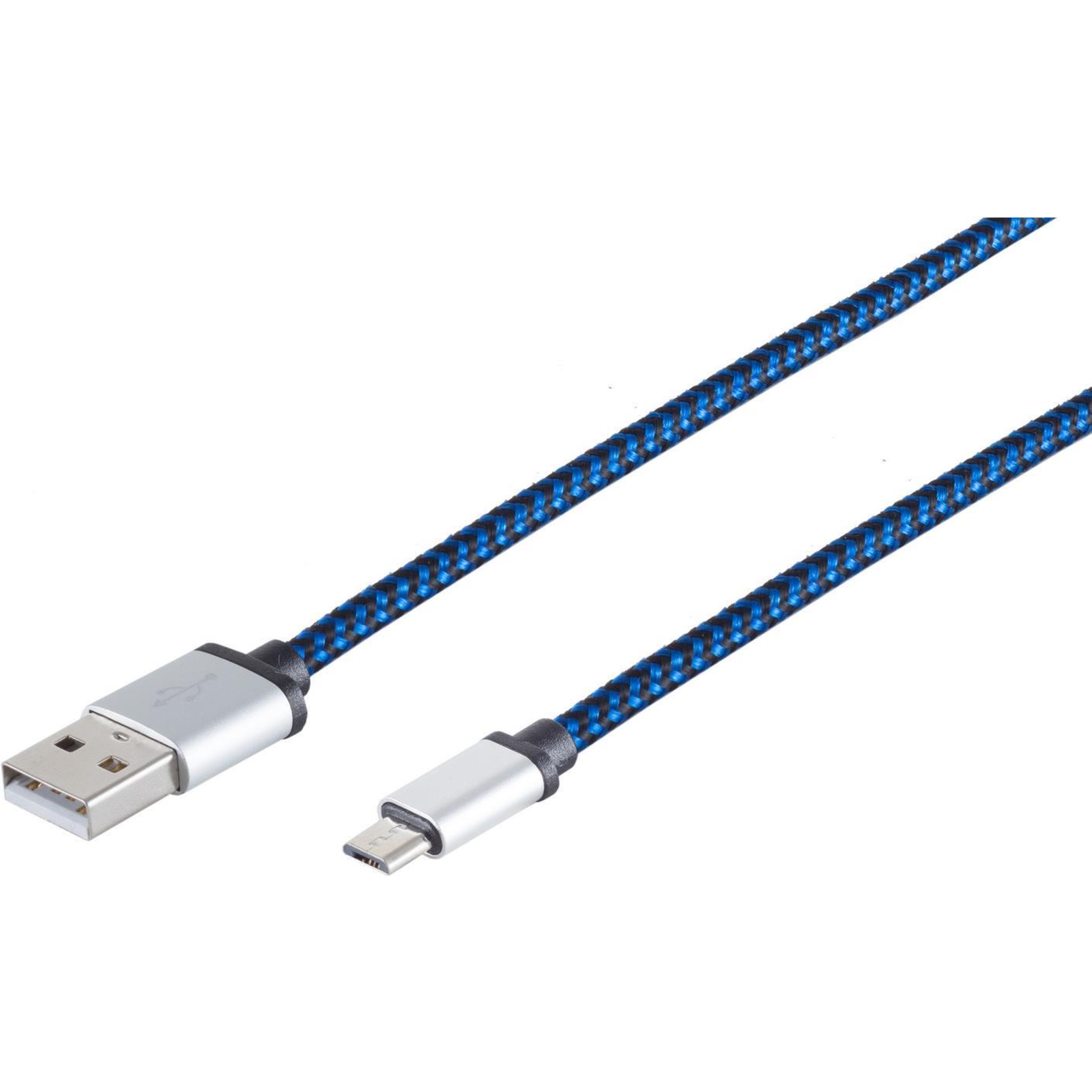 ShiverPeaks USB Charging Cable A-ST to Micro B-ST Nylon Blue 2.0 M Digital/data