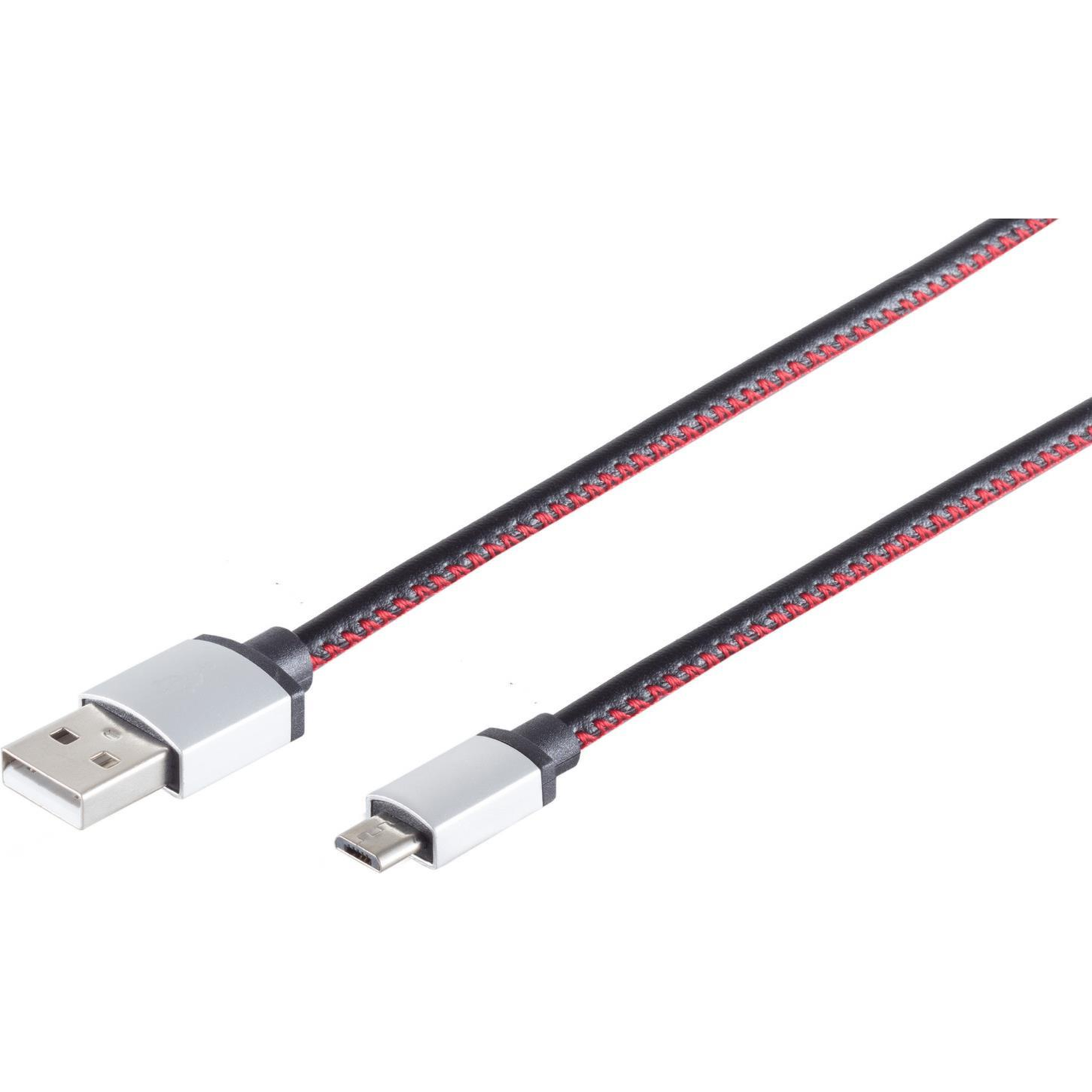 ShiverPeaks USB Charging Cable A-ST to Micro B-ST Leather Black 2.0 M Digital/data