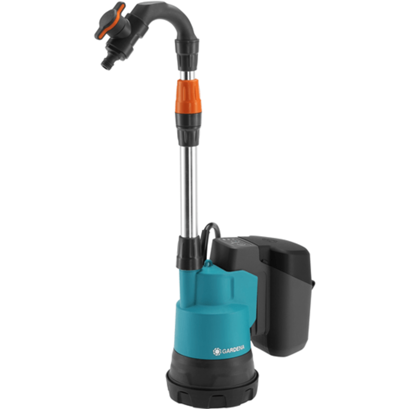 Gardena Cordless Rain Barrel Pump 2000 2 18V P4A Solo Submersible Pressure Pump Turquoise Grey