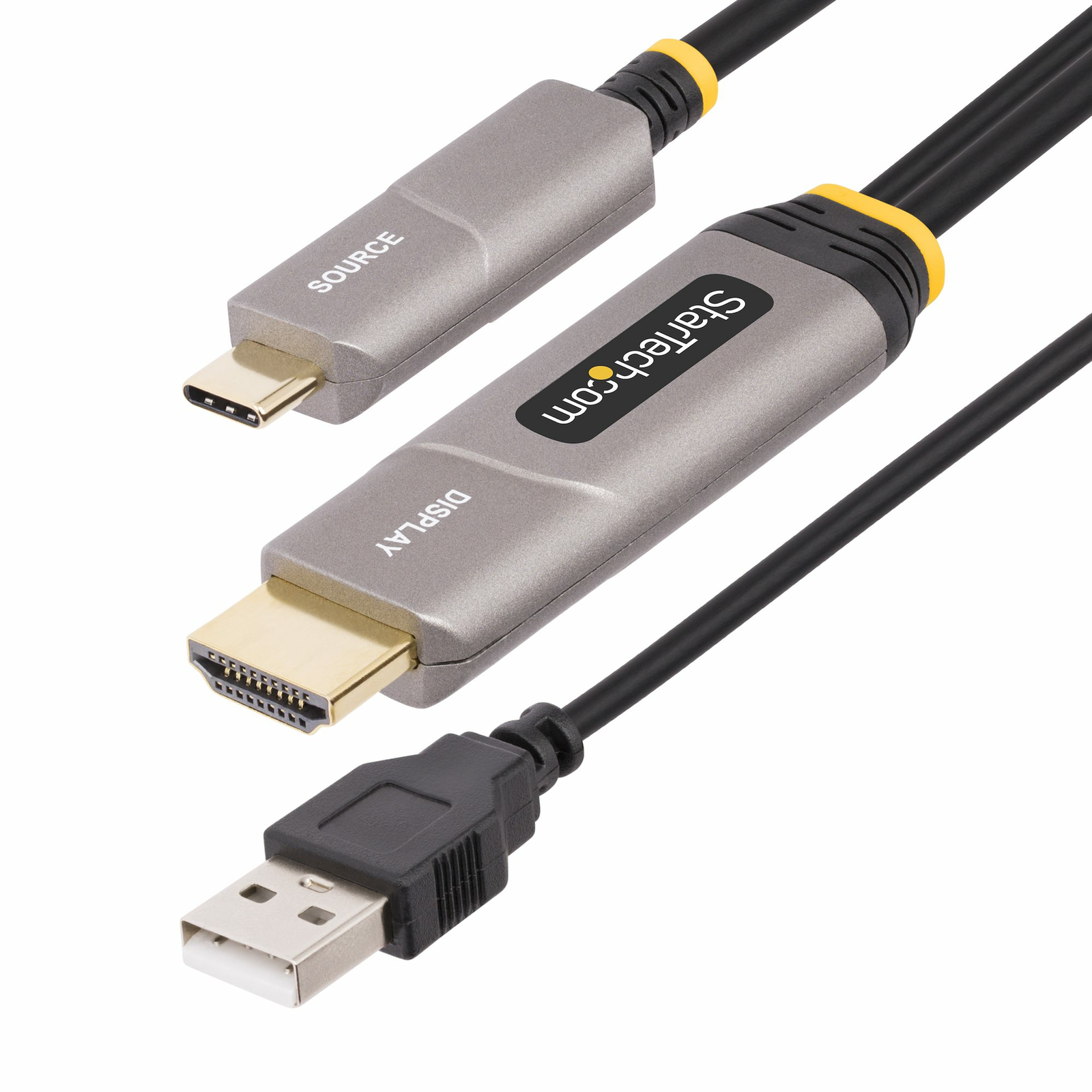 StarTech 50ft 15.2m USB-C to HDMI 2.0 Active Optical Cable 4K 60Hz 24 Pin Male USB Power Only