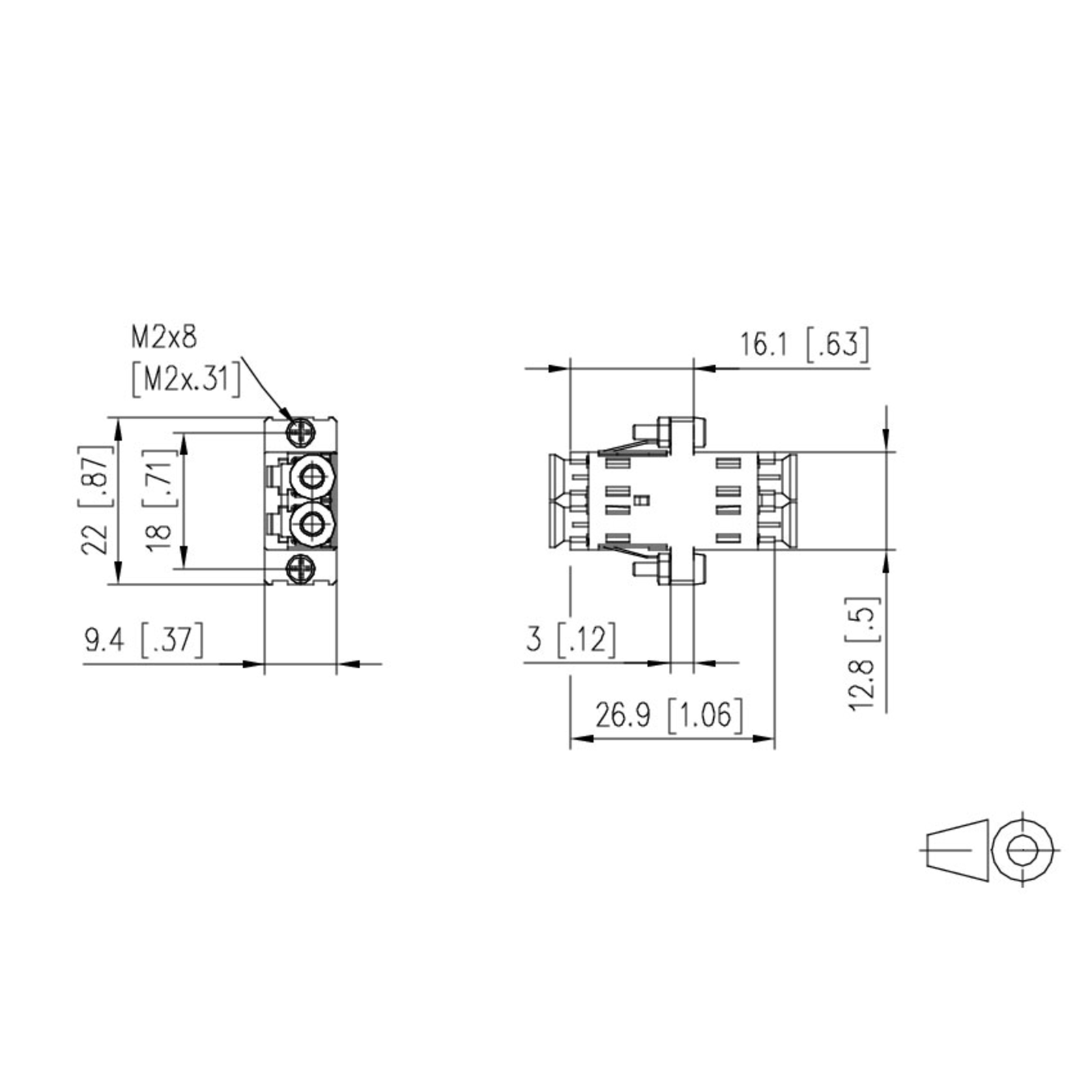METZ CONNECT OpDAT Network Adapter LC Multi-mode (female)