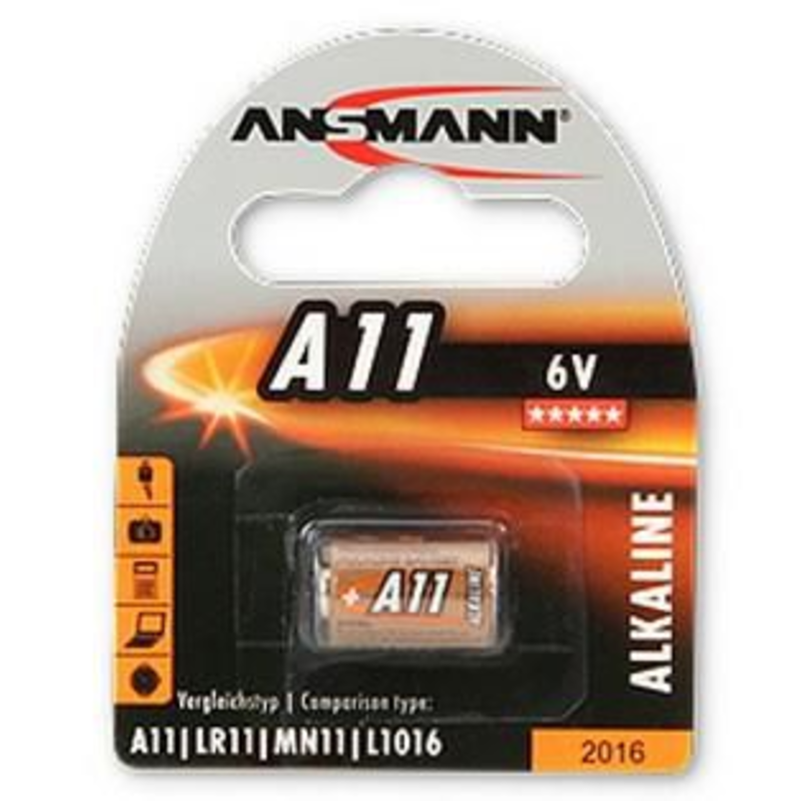 Ansmann A 11 Disposable Battery Alkaline 6 V 1 Piece(s) orange transparent Packaging