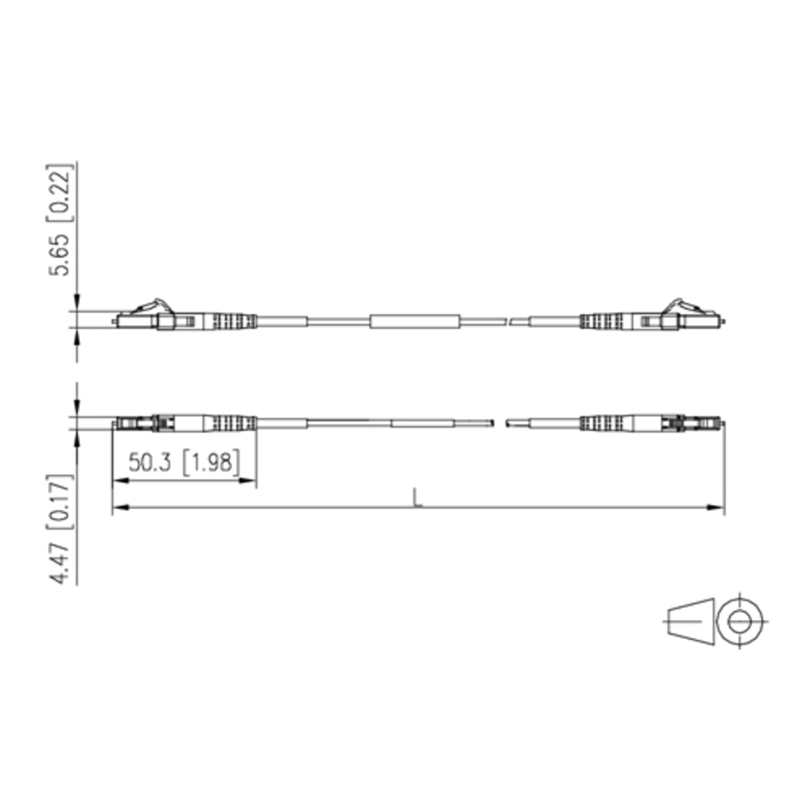 Metz Connect OpDAT Fiber Optic Patch Cable Simp. 151P7JAJA20E