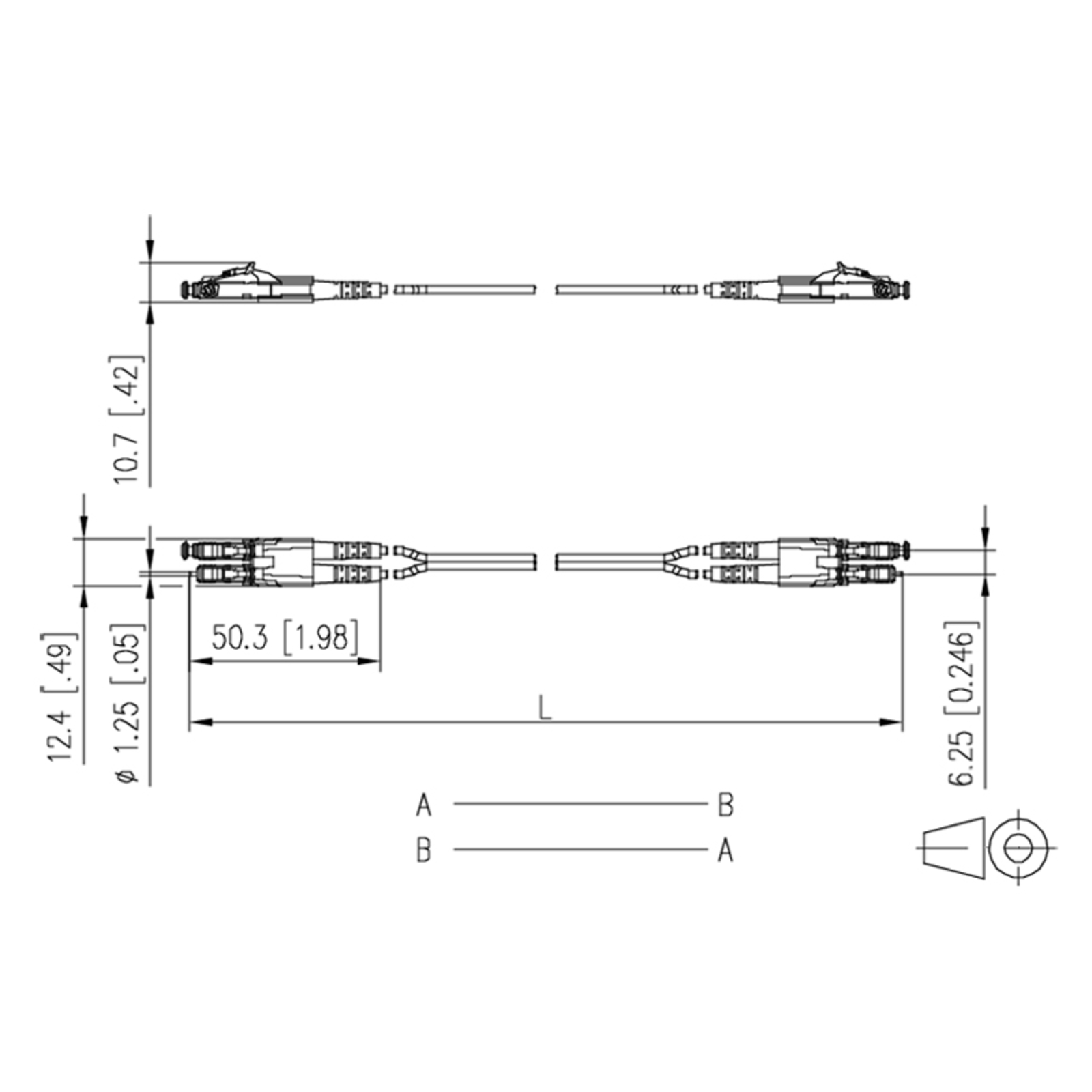 Metz Connect Duplex Cable LC/LC 151S1JOJO10E