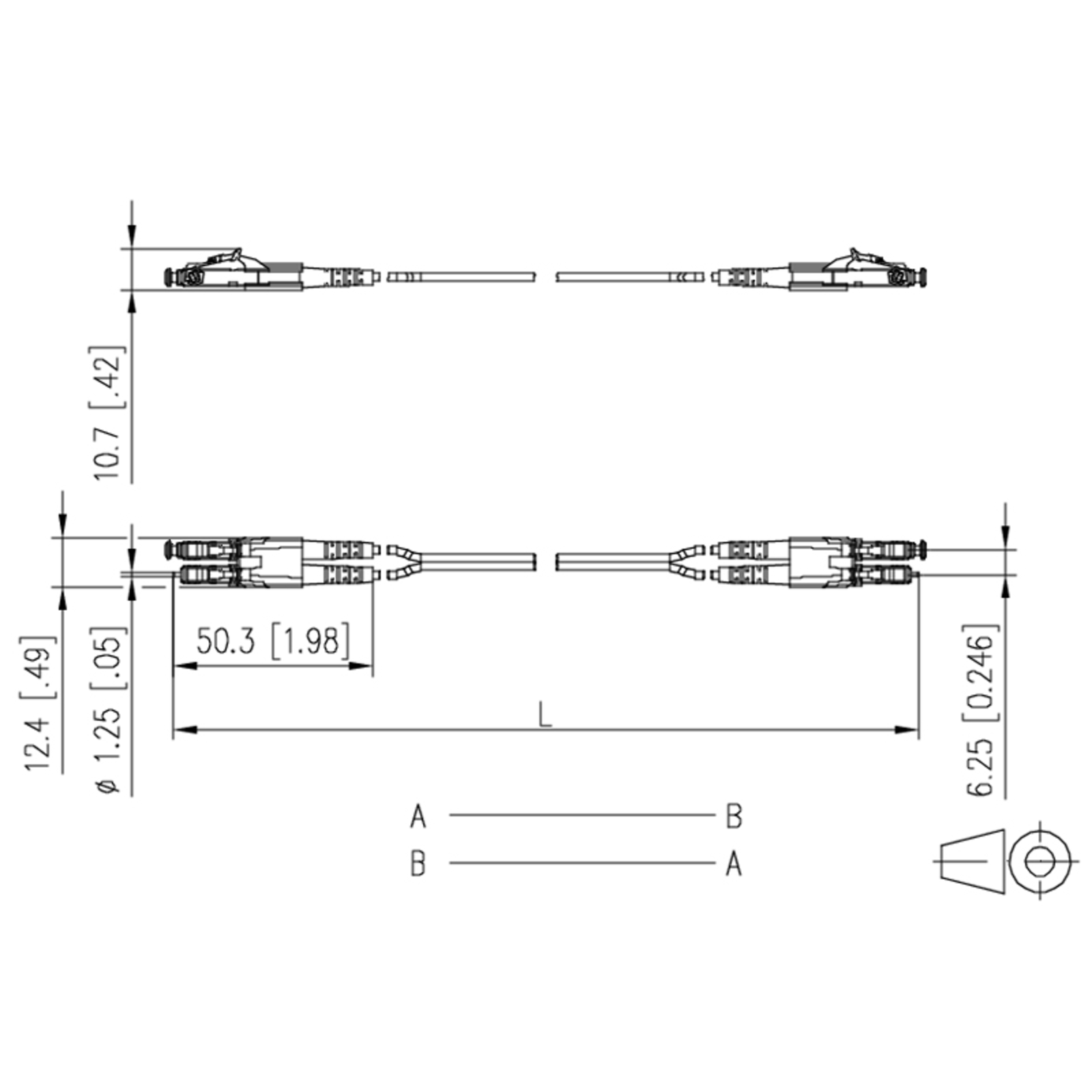 Metz Connect Duplex Cable LC/LC 151S1JOJO20E