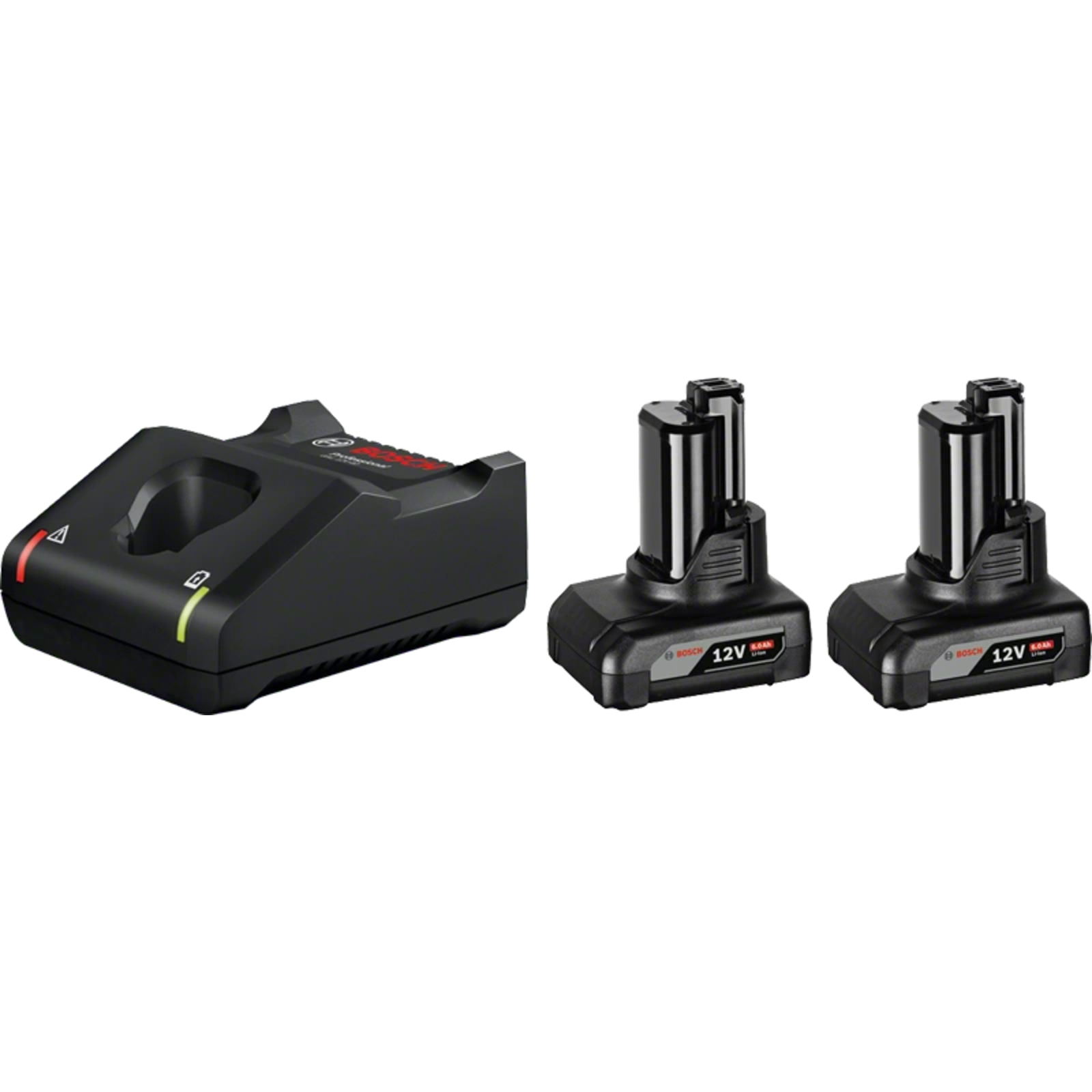 Bosch Starter Set 12V 2x GBA 12V 6.0Ah + GAL 12V-40 Professional Black 2x Battery + Charger