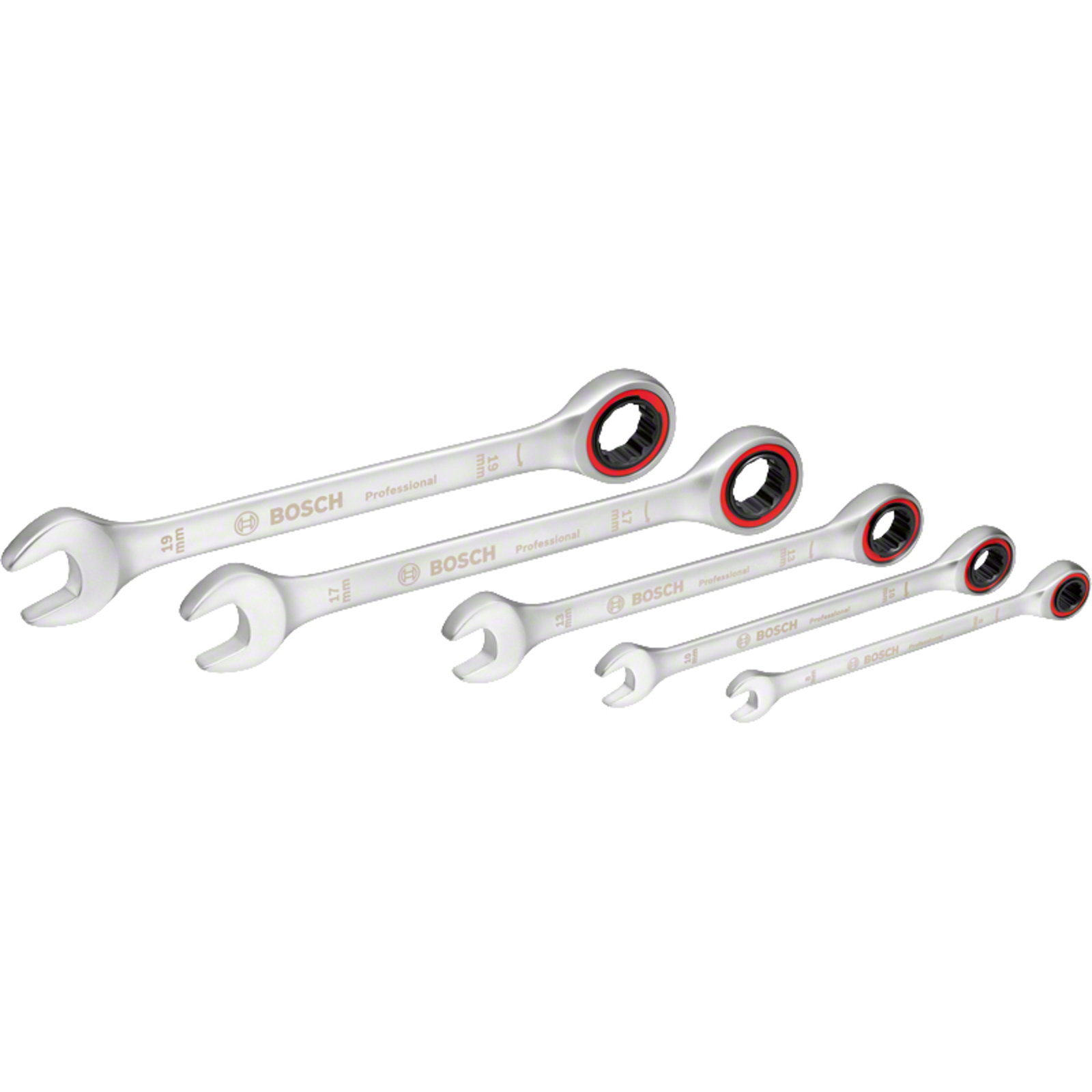 Bosch 1600A02Z3D Ratchet Ring Spanner Set