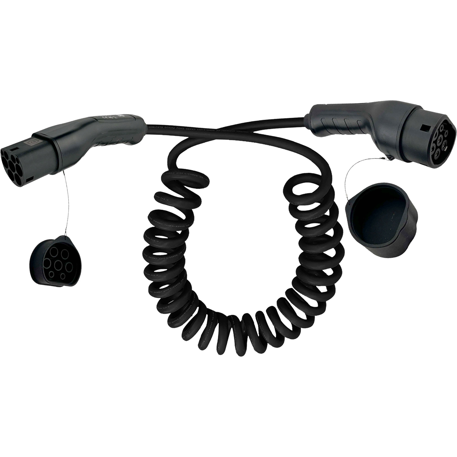 InLine EV Spiral Car Charging Cable 11kW Type 2 3-phase 5m