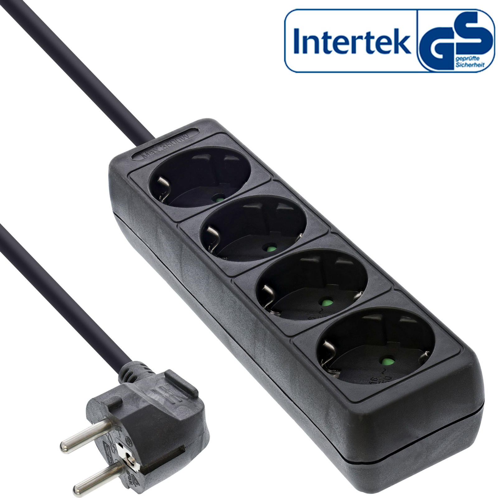InLine Power Strip Alternating Current 230 V 3500 Watts Output Connections 4 (4 X Plugs 2-pin)