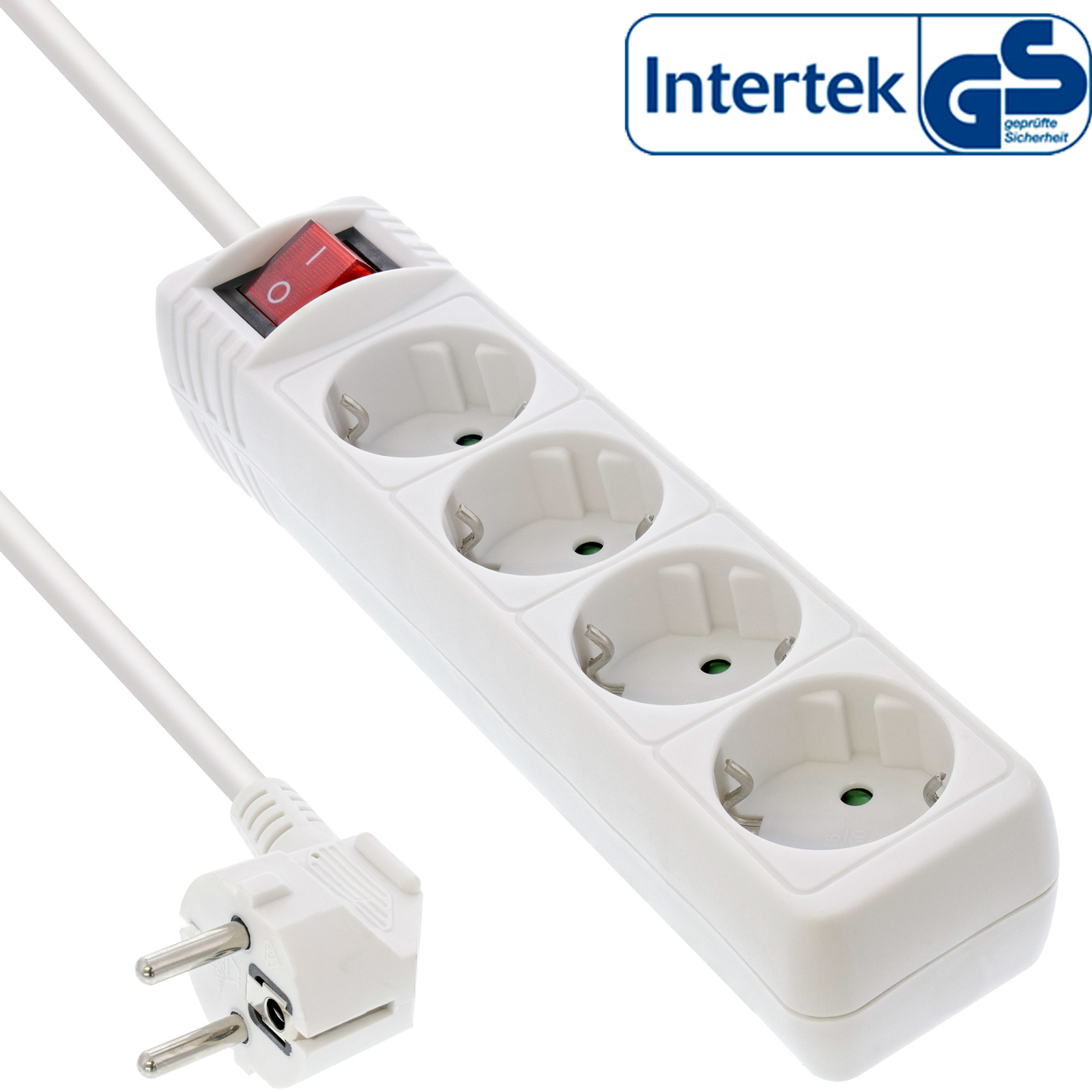 InLine Power Strip Alternating Current 230 V 3500 Watts Output Connections 4 (4 X Plugs 2-pin)