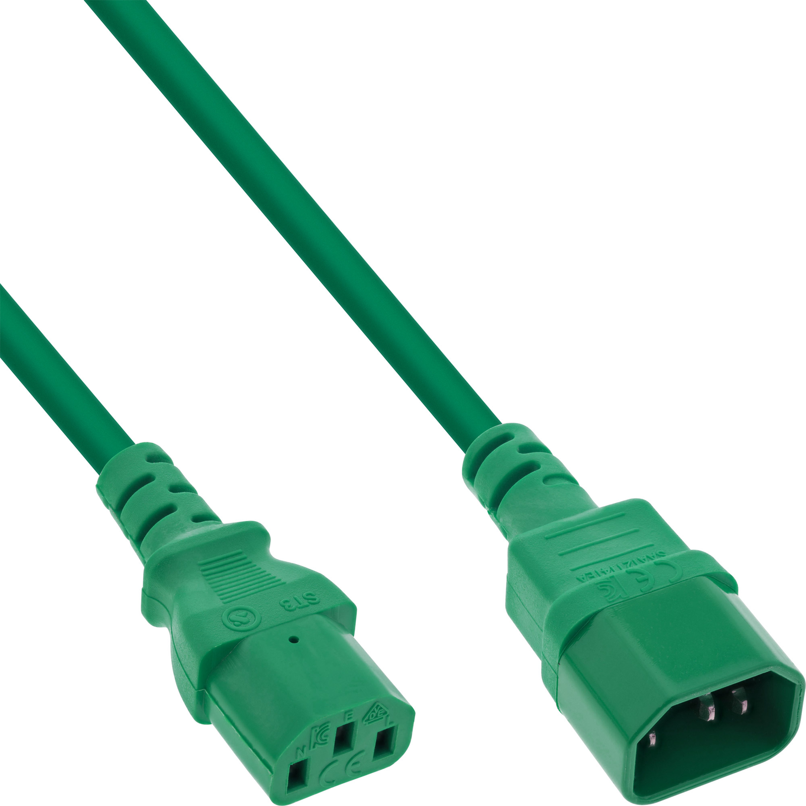 InLine Cold Appliance Extension C13 to C14 Green 2m