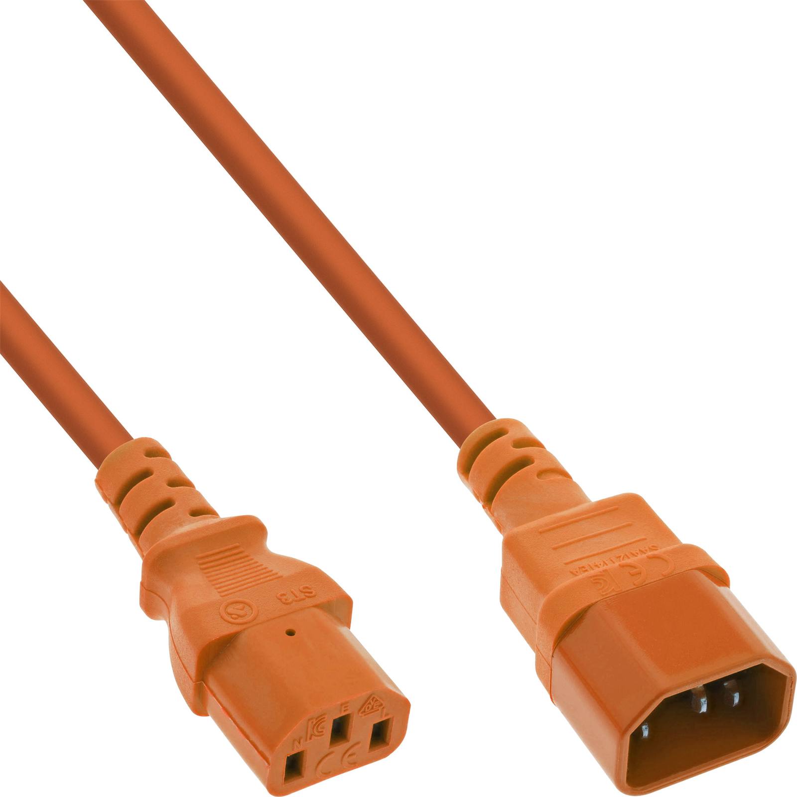 InLine Cold Appliance Extension C13 to C14 orange 0.75m