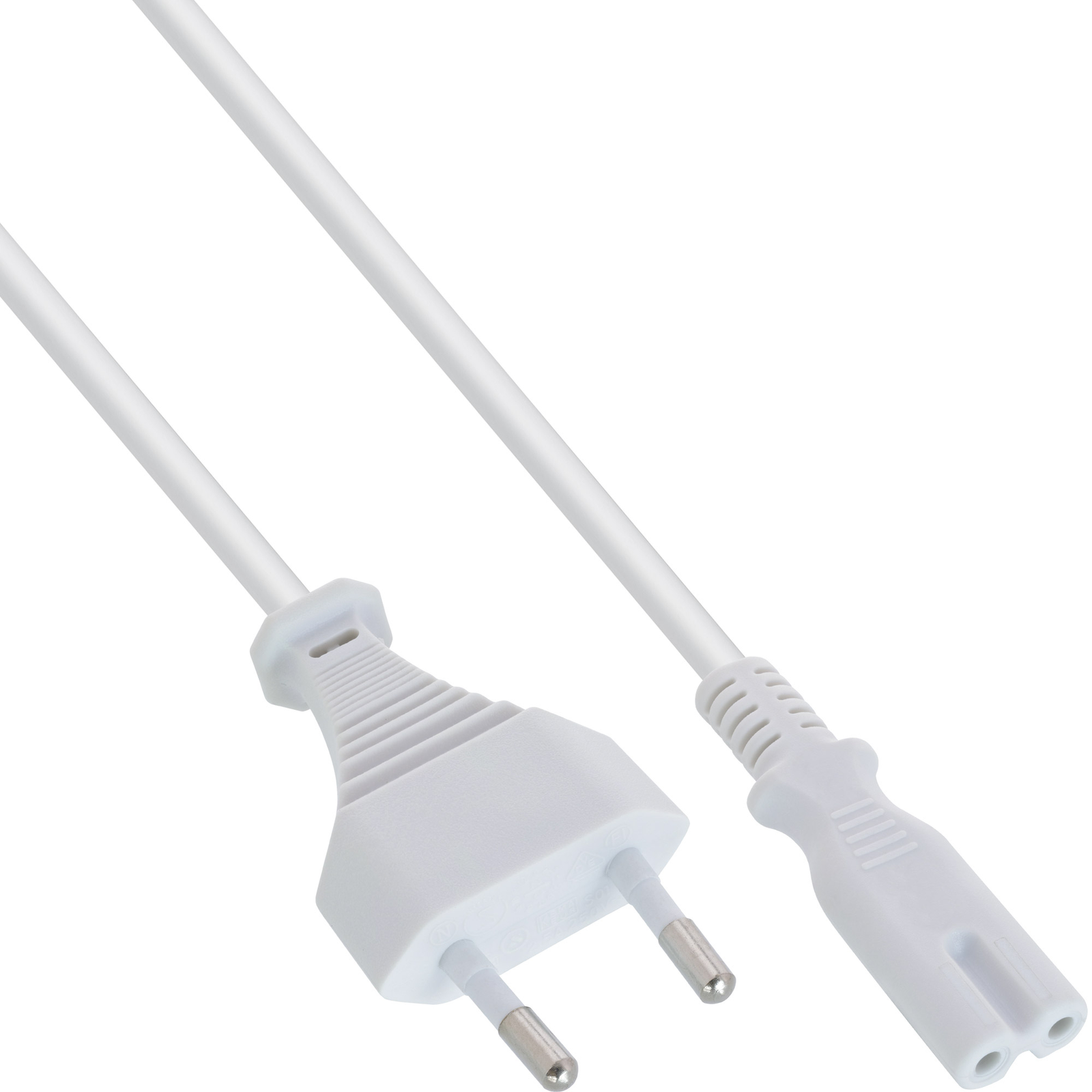 InLine Mains Cable Mains Plug to Euro 8 C7 Plug White 2.0m