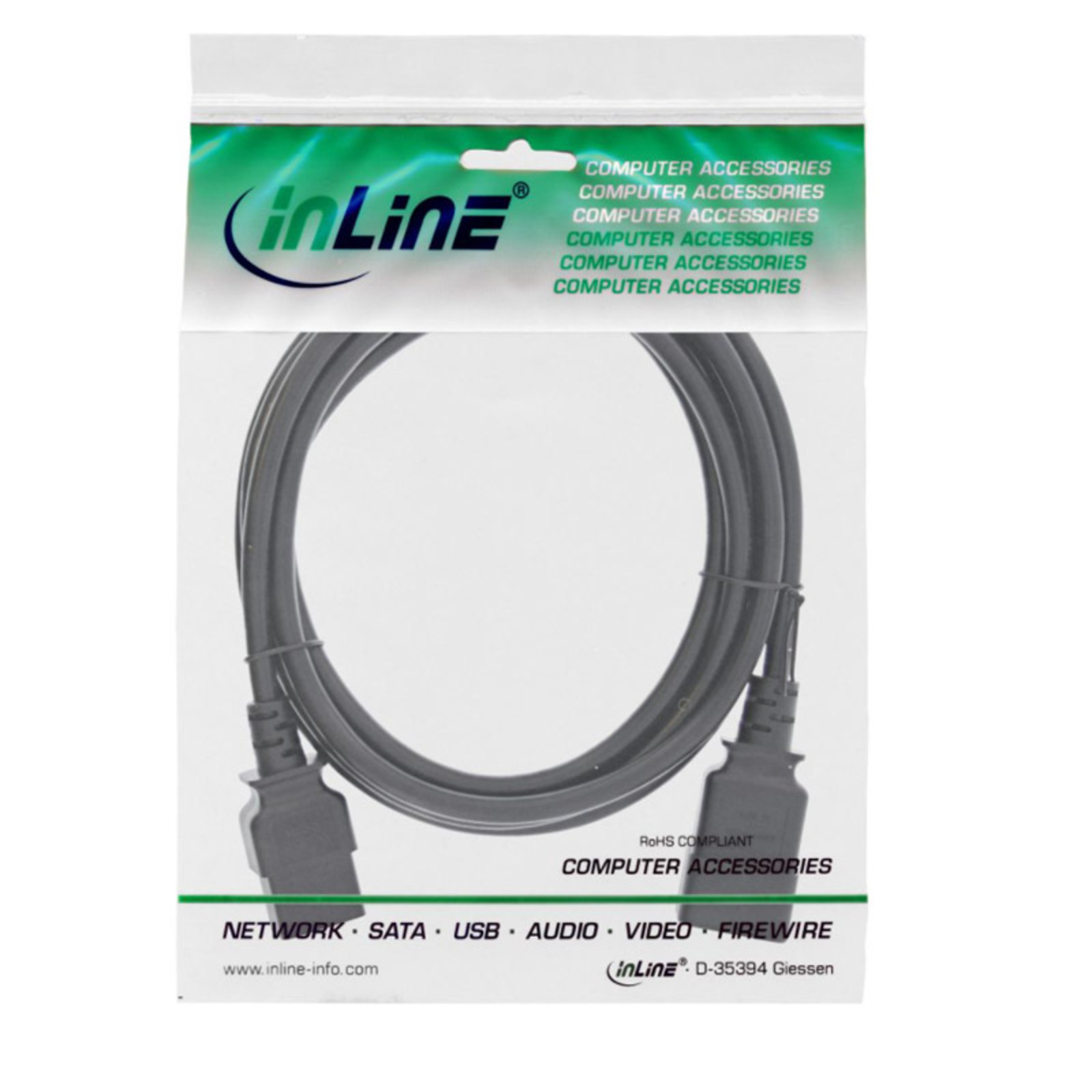 InLine Cold Appliance Extension 16A C19 to C20 2m