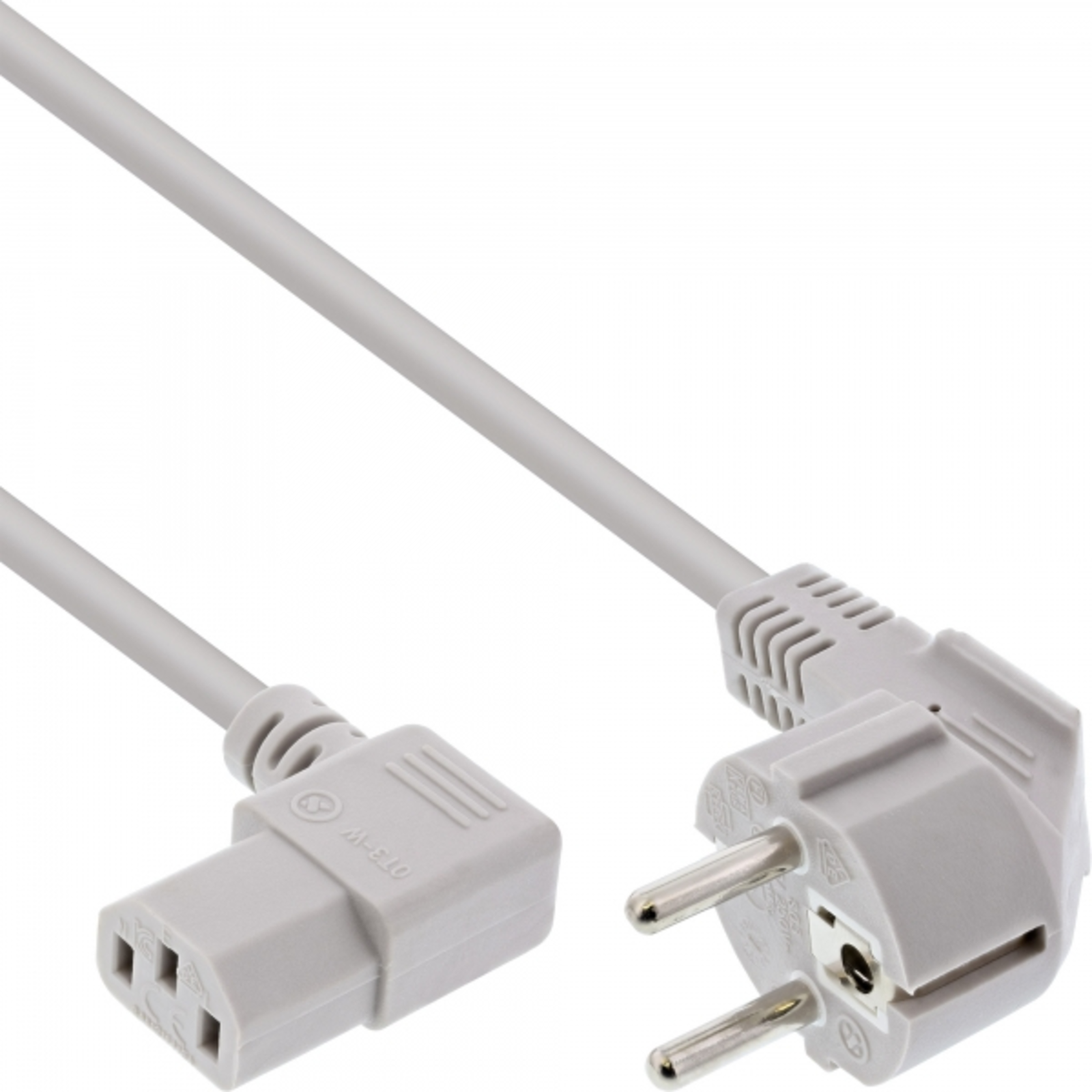 InLine Mains Cable Earthing Contact W. to Cold Appliance Test. C13 Right Gew. Gr. 1 -8m