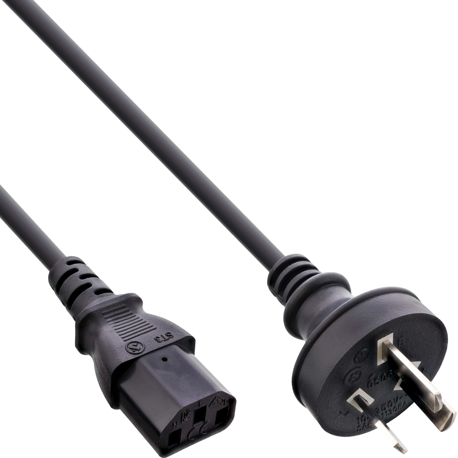 InLine Power Cable Mains Plug Australia to Cold Appliance Plug C13 0.5m