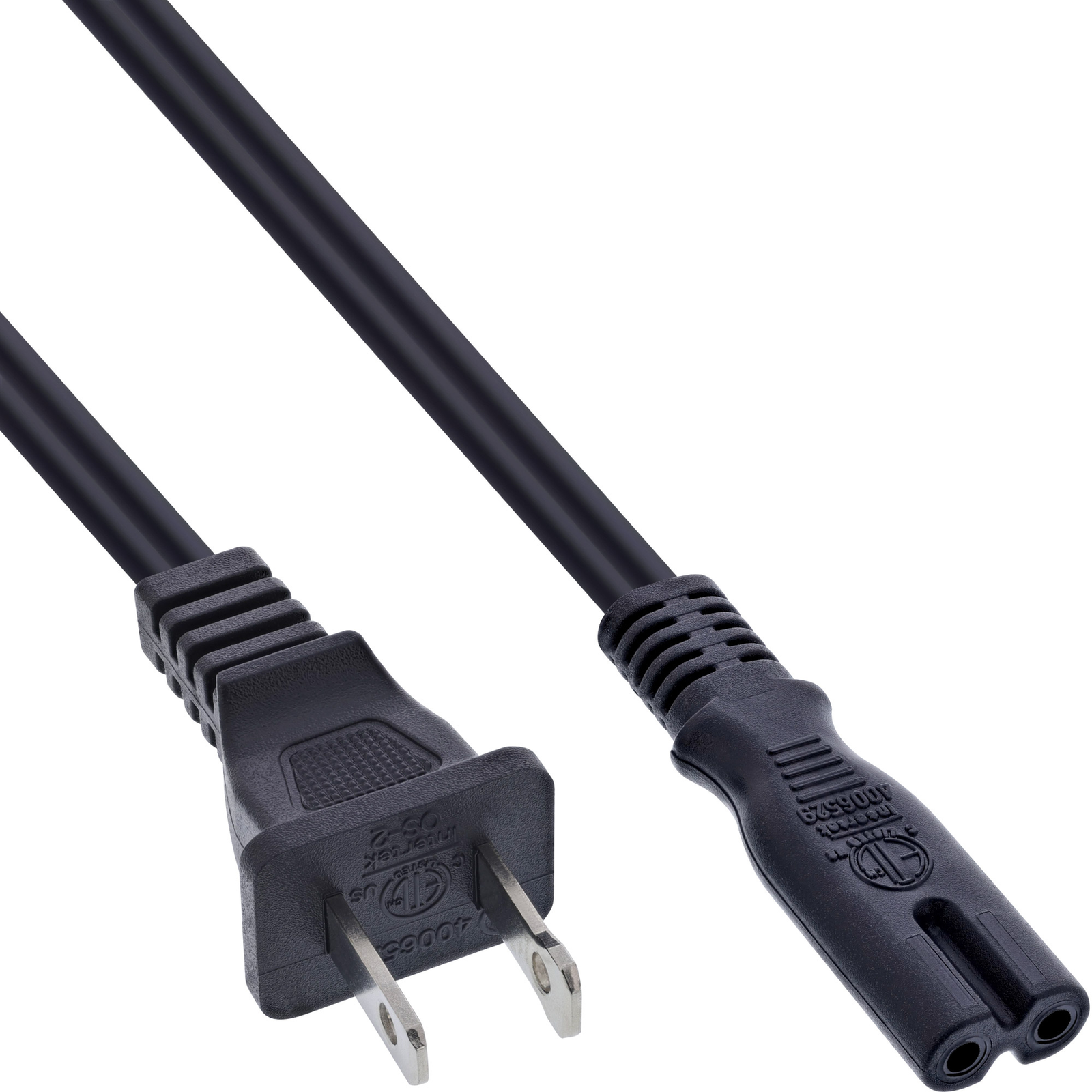 InLine Mains Cable USA Mains Plug to Euro 8 C7 Plug 0.5m