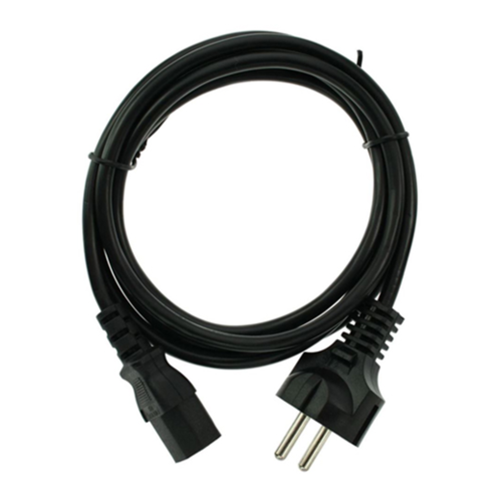 InLine Mains Cable Straight Earthing Contact to C13 Appliance Inlet Black