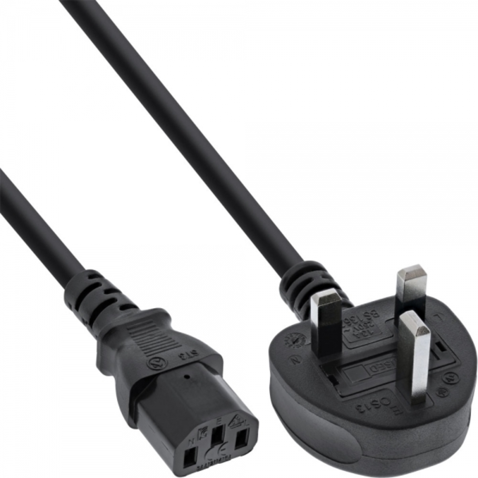 InLine Mains Cable UK Mains Plug to C13 Mains Plug 1.8m