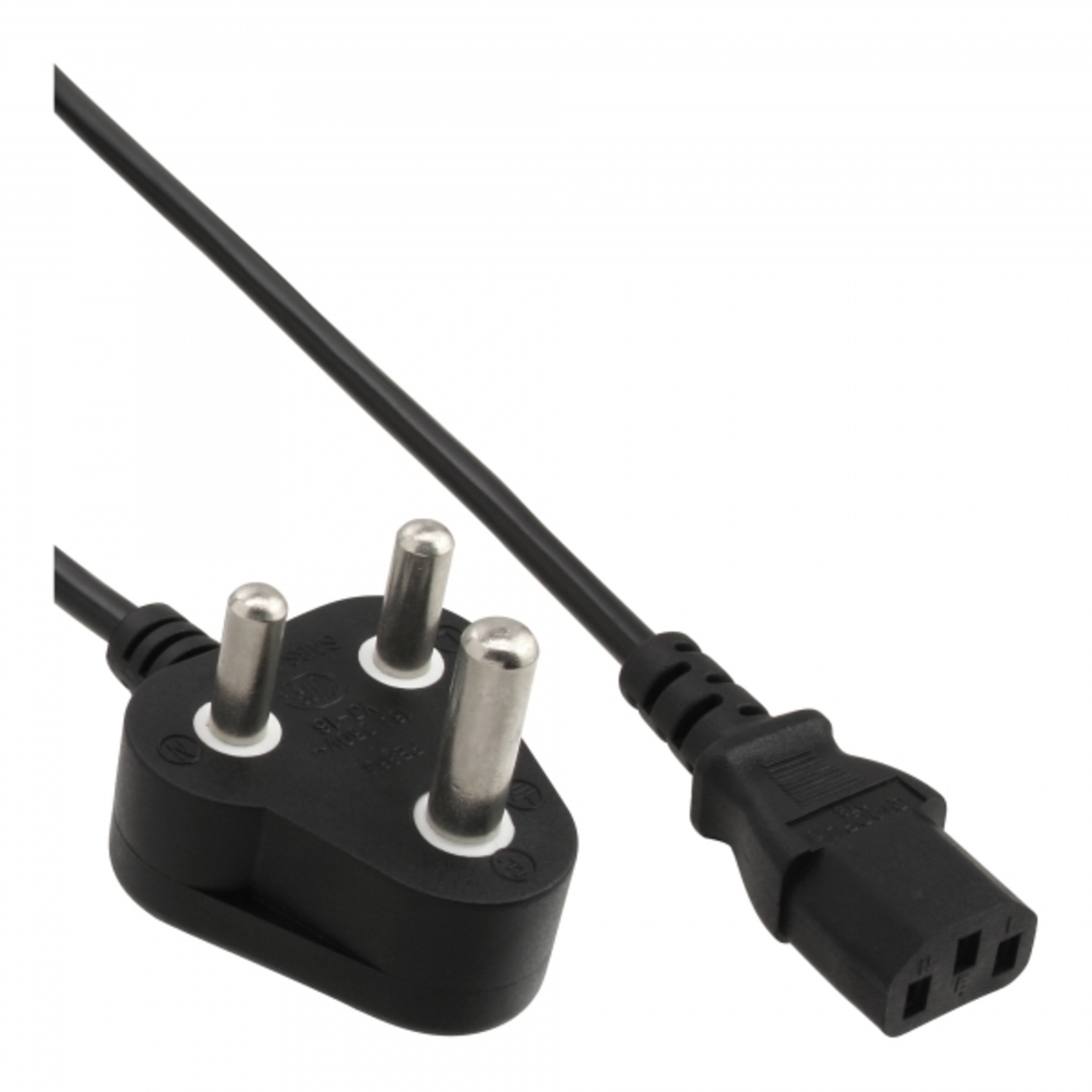 InLine Mains Cable Mains Plug South Africa 10A Type M to Cold Appliance Plug C13 1 -8m