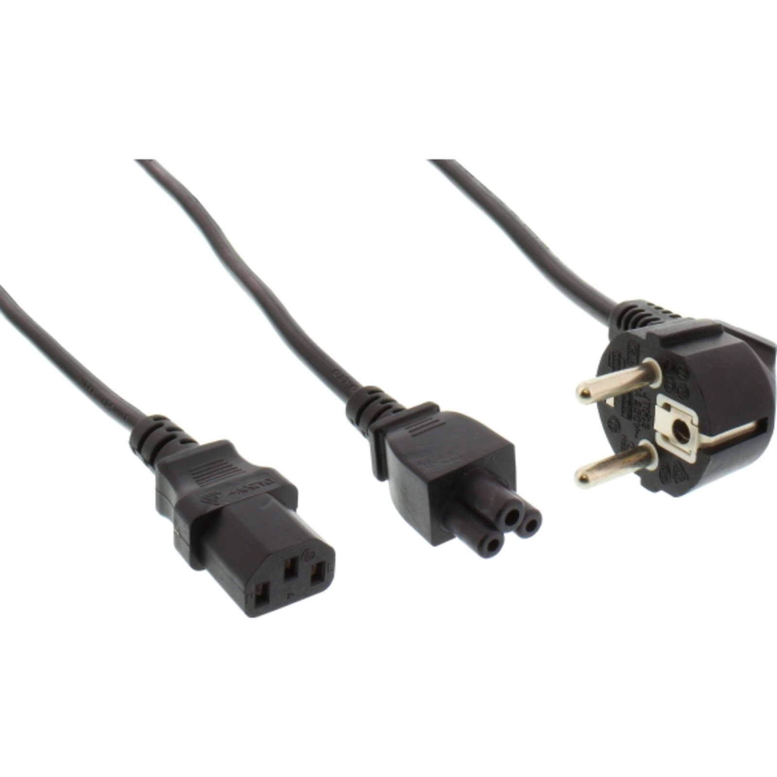 InLine Mains Y Cable 1x Predective Contact ST to Cold Appliance Notebook ST 2m
