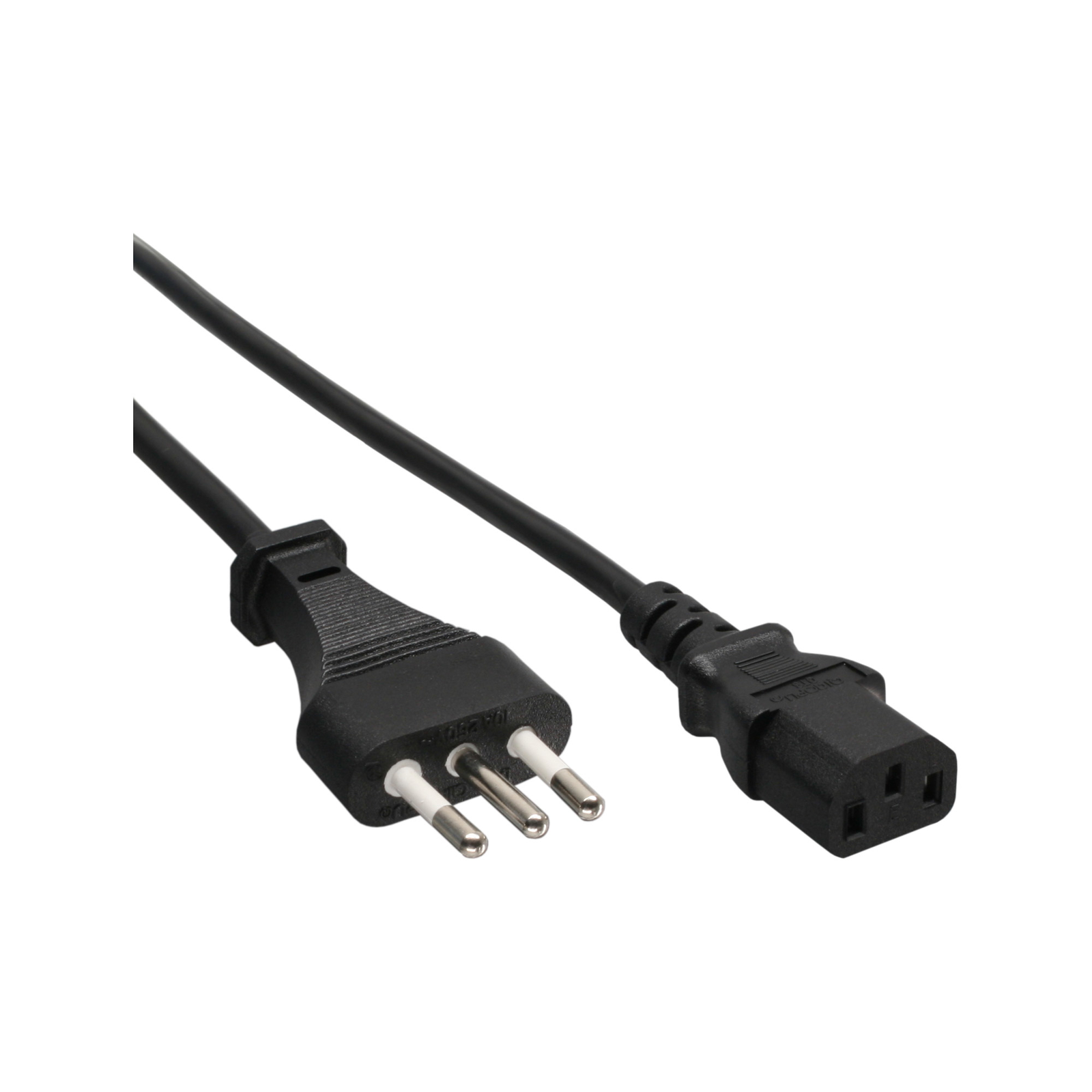 InLine Mains Cable Mains Plug Italy to Cold Appliance Plug C13 3.0m
