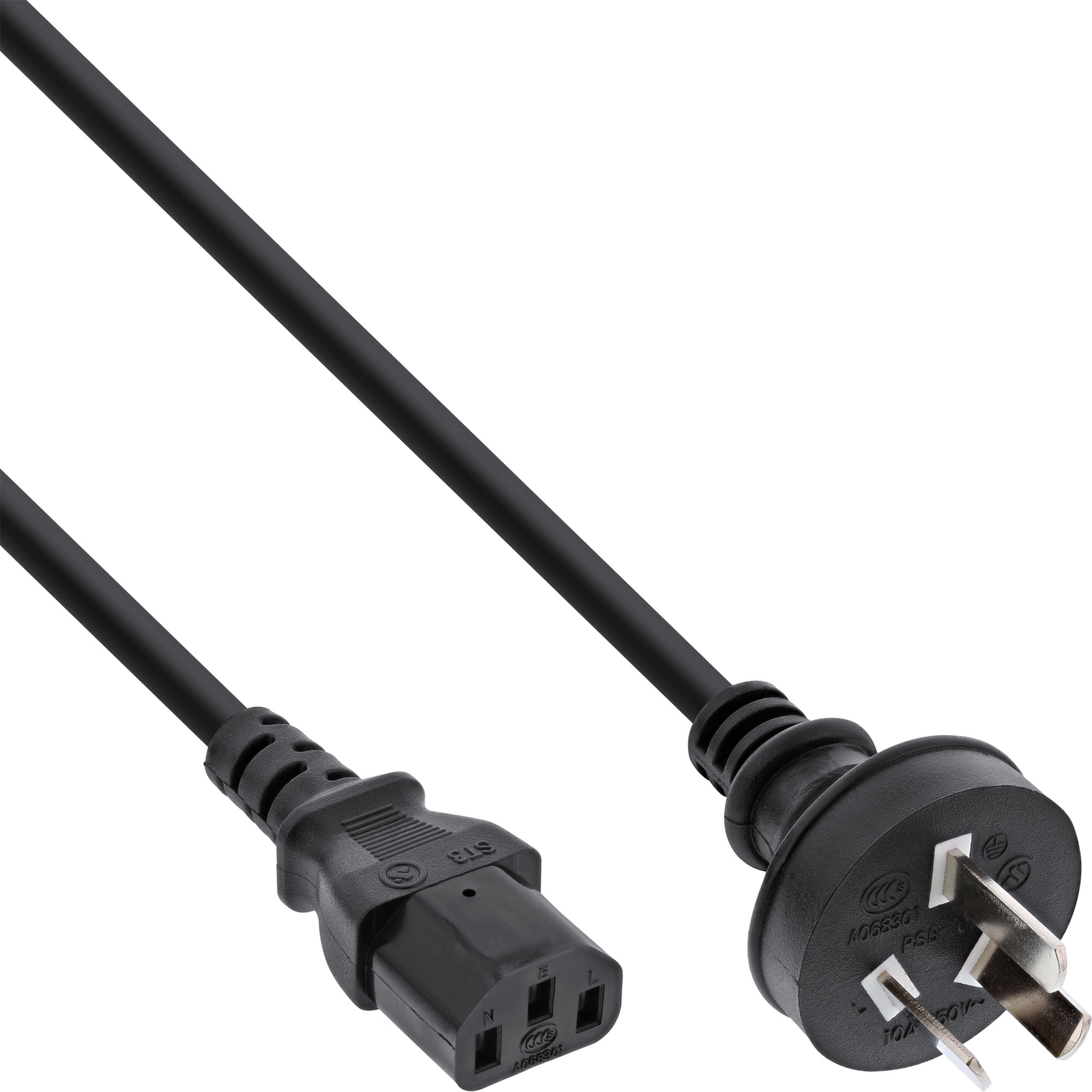 InLine Mains Cable Mains Plug China to Appliance Inlet C13 3.0m