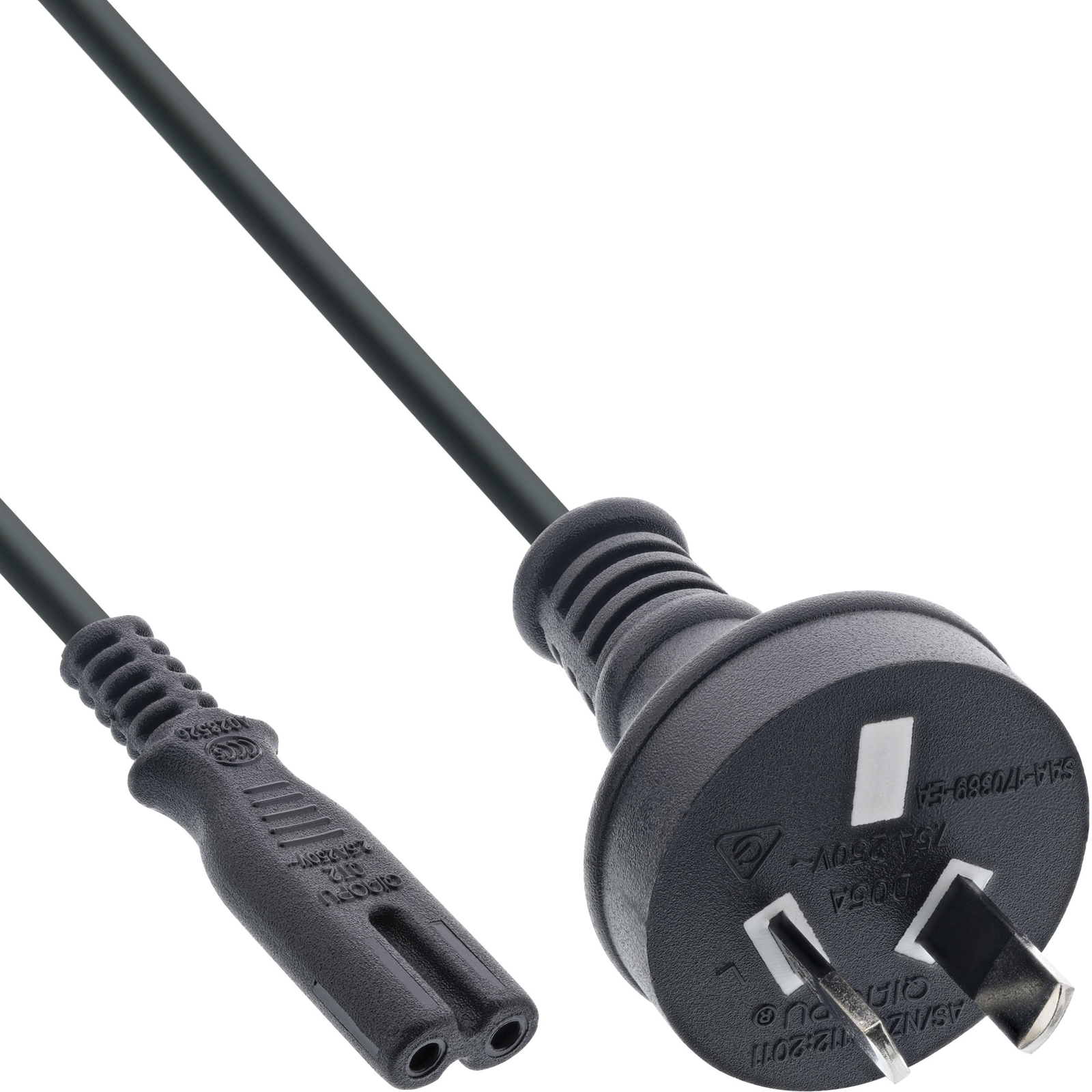 InLine Mains Cable Mains Plug Australia to Euro 8 C7 Plug 1.8m